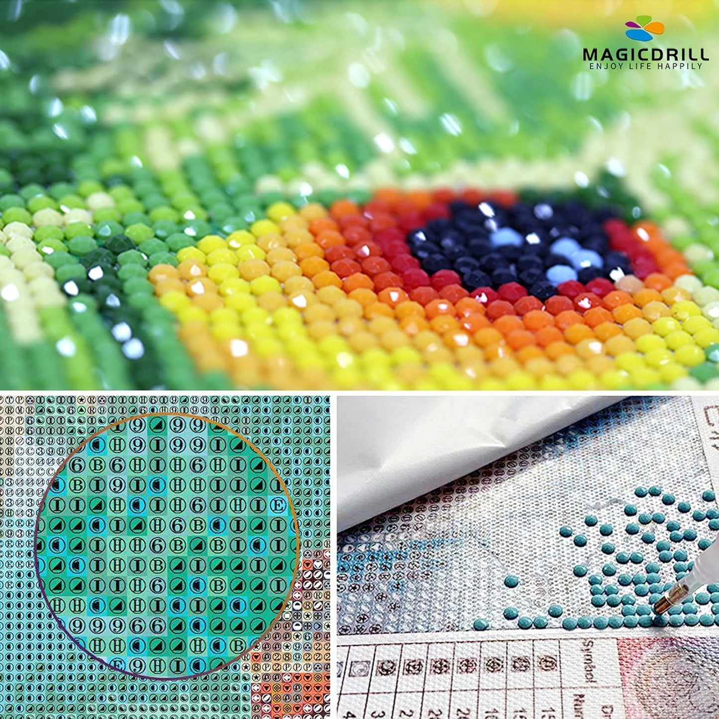 VOAA Diamond Painting Kits for Adults 5D DIY Farmhouse Countryside Landscape, 12x16 Inch Full Drill Round Diamond Art, Wheat Field Barn Beginners Craft Kit for Home Wall Decor Gift WN420