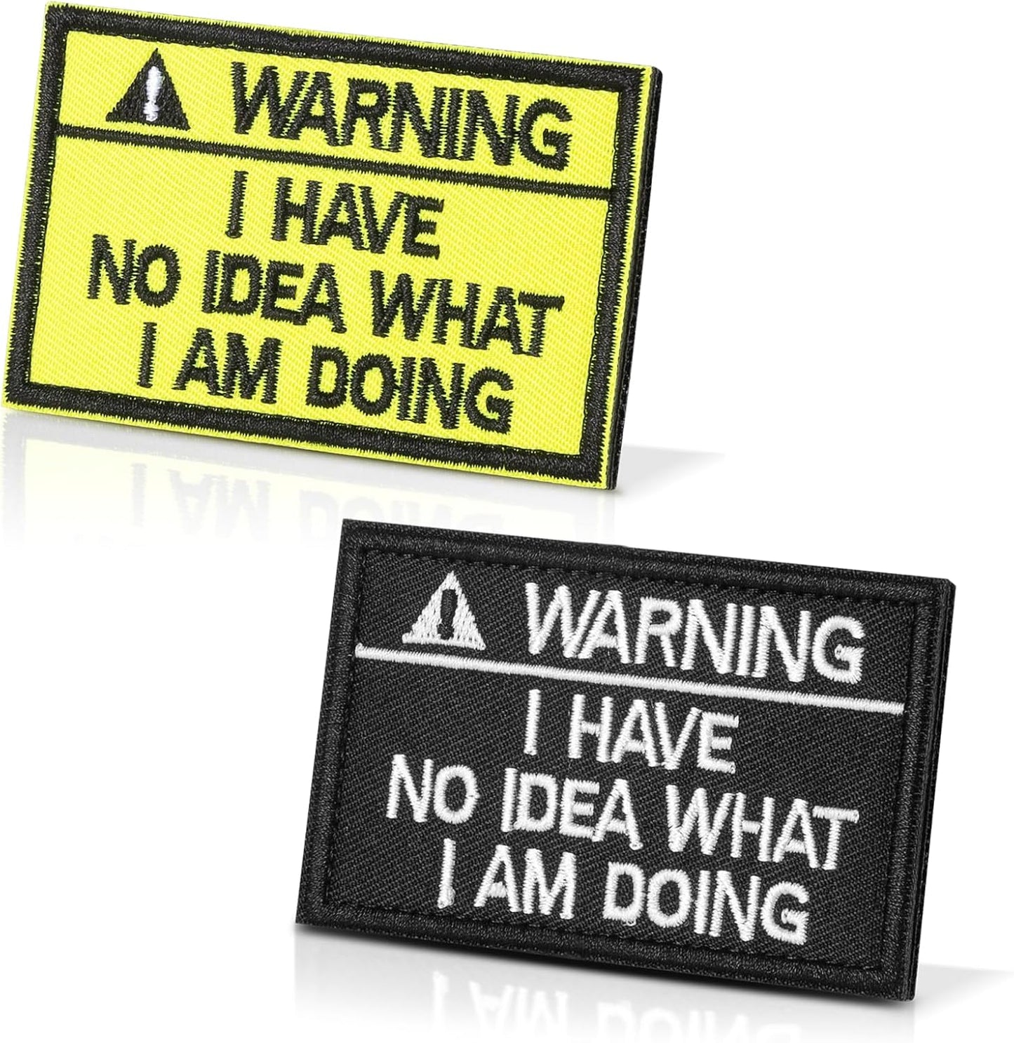 2 Pieces Tactical Patch Warning I Have NO Idea What I am Doing Vibrant Embroidered Patch, DIY Applique Accessories for Jackets, Backpacks, Dog Collars, Hats, Helmets, Tactical Gear BST220