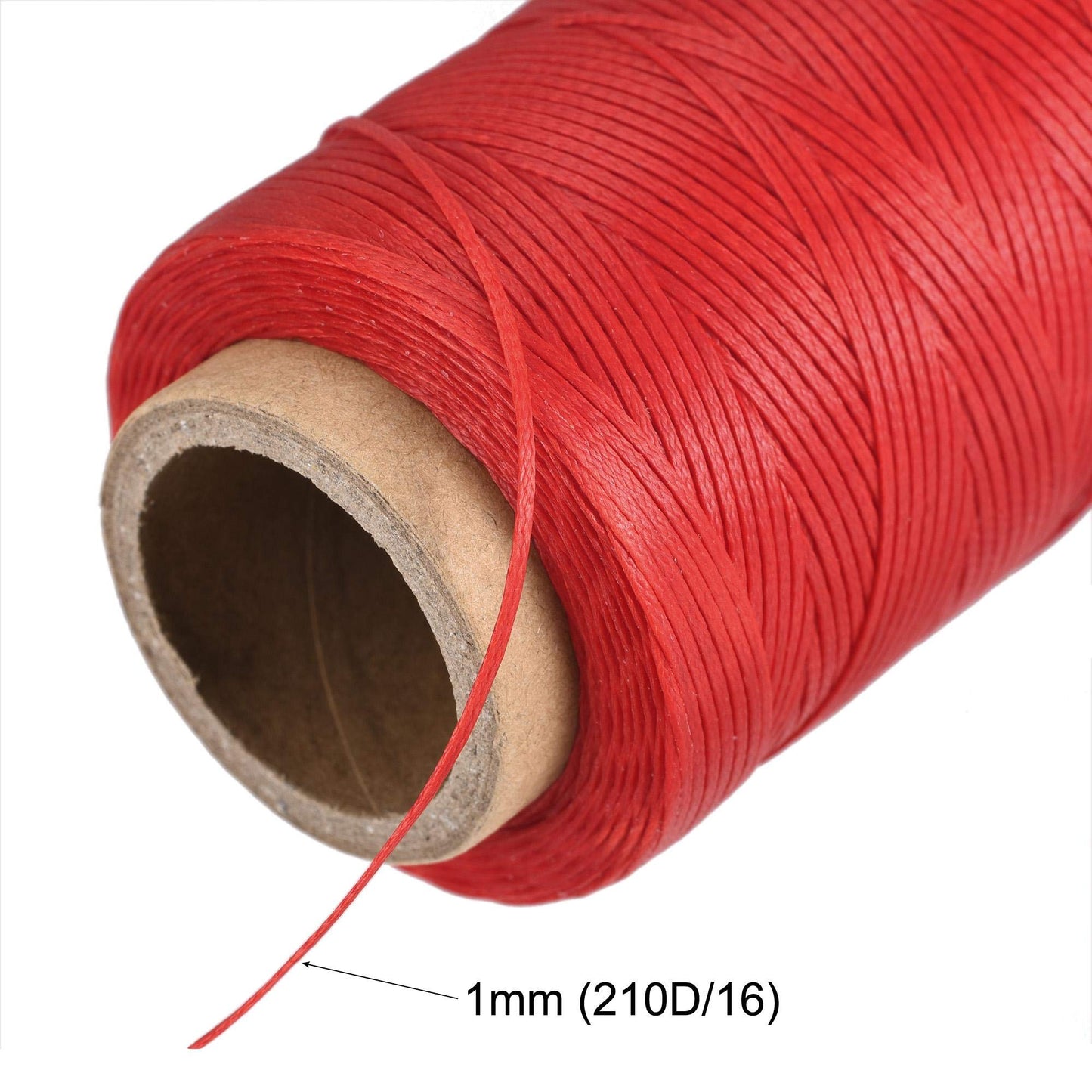 uxcell Leather Sewing Thread 186 Yards 210D/1mm Polyester Waxed Cord for Manual Sewing, Wheat BST326H