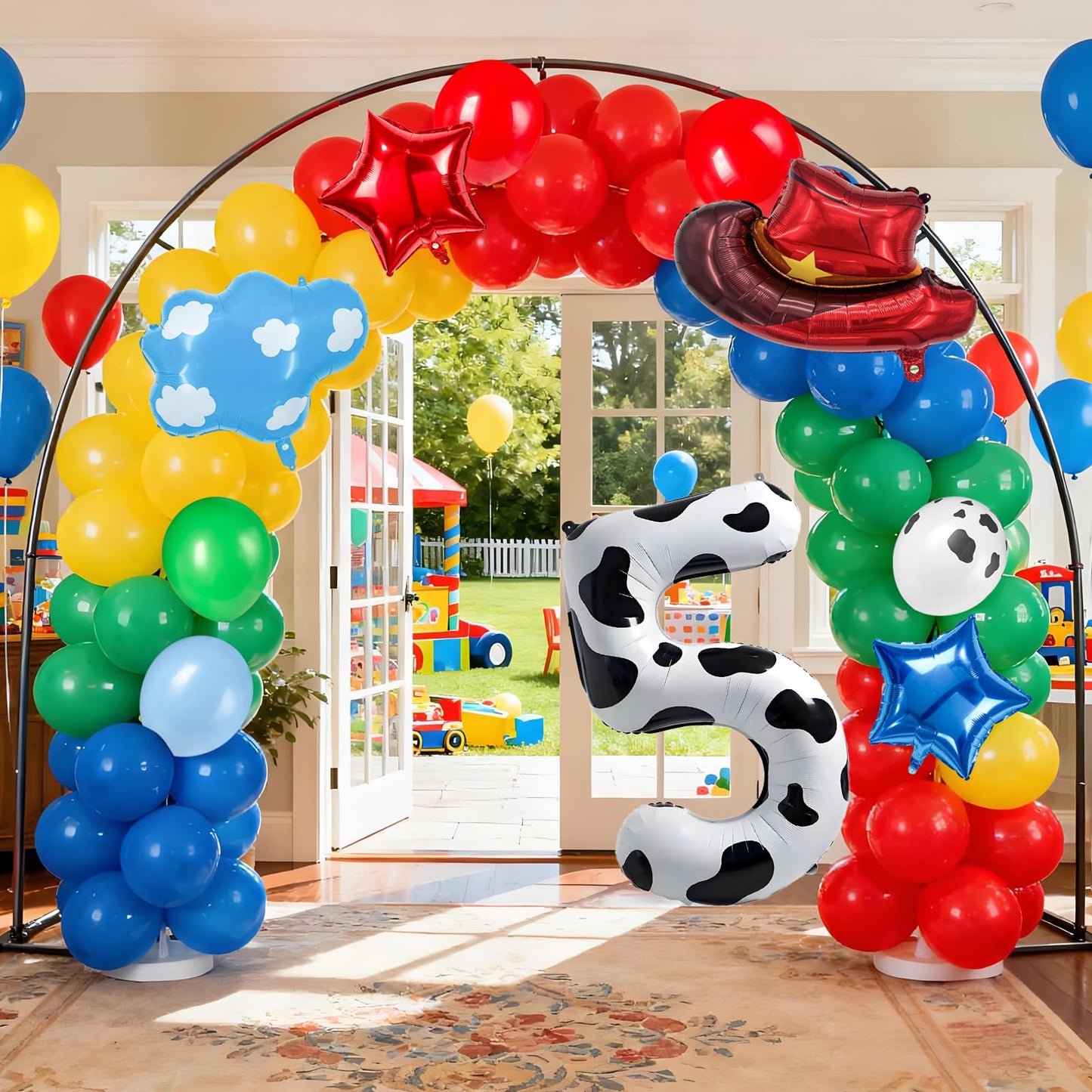 11-Pack Cowboy Theme Balloon Set, Farm Theme Decorations, Balloons with Hats and Clouds, Boys and Girls Birthday Party Supplies (1) BST202