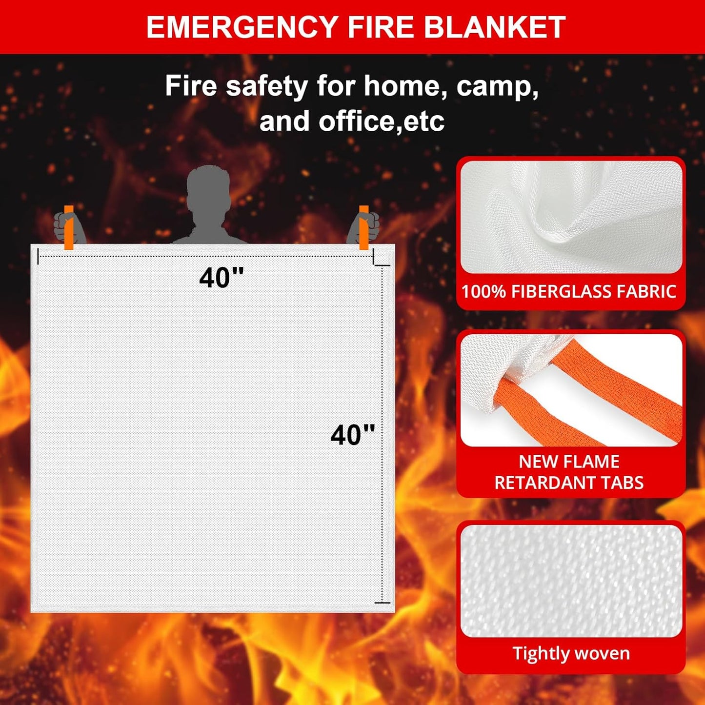 SecuCaptain Emergency Fire Blanket for Home and Kitchen 101
