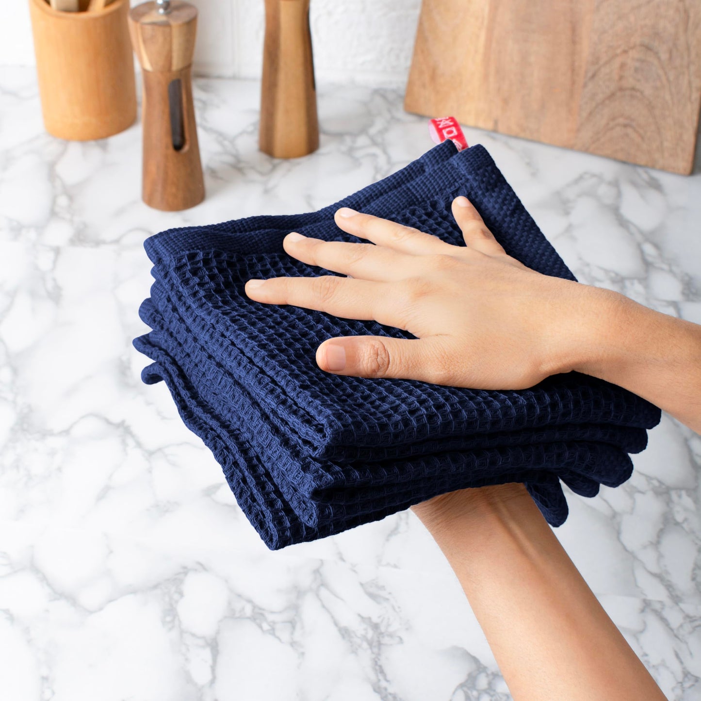 Cotton Waffle Weave Wash Cloths - Pack of 6 (12x12 Inches) | Ultra Soft, Absorbent Dish Cloths | Quick Dry, Dish Cloths & Dish Rags - Taupe/Grey (Kitchen Essentials) BST220