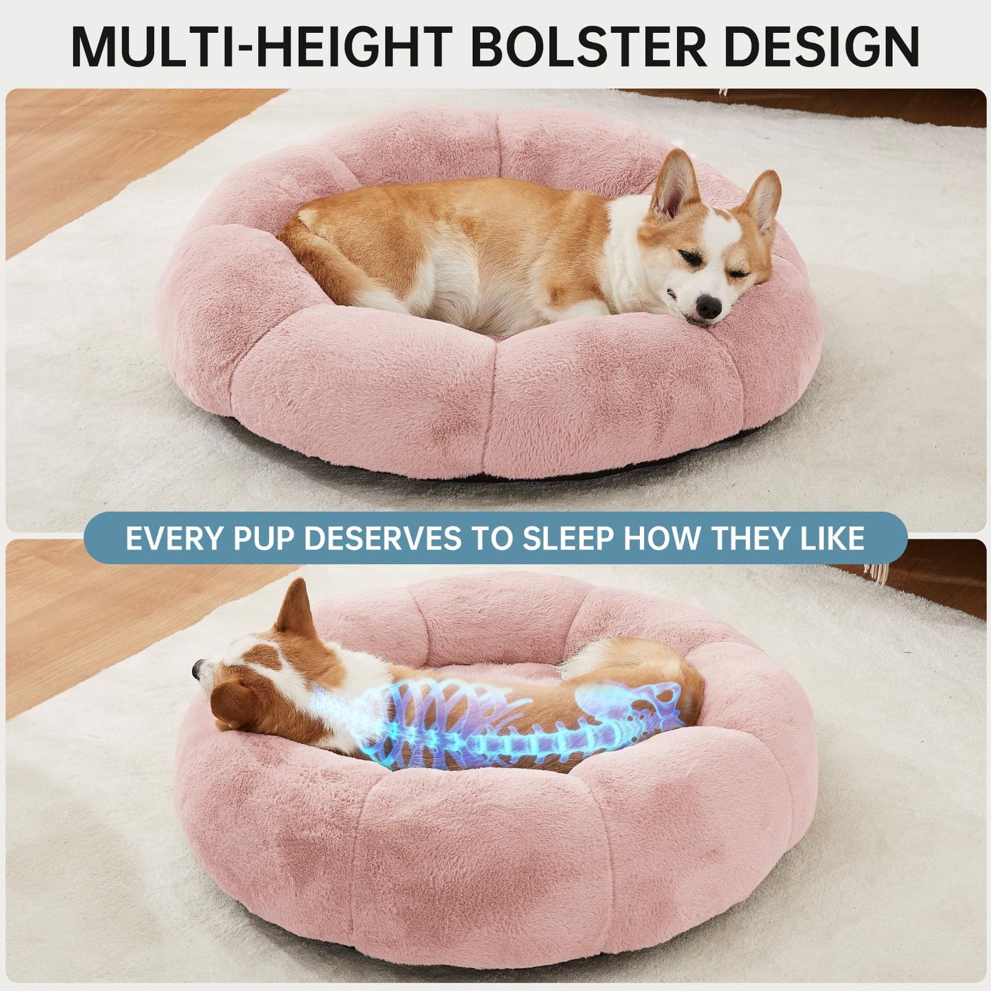 OhGeni 20 inches Calming Donut Dog & Cat Bed for Small Pets N28