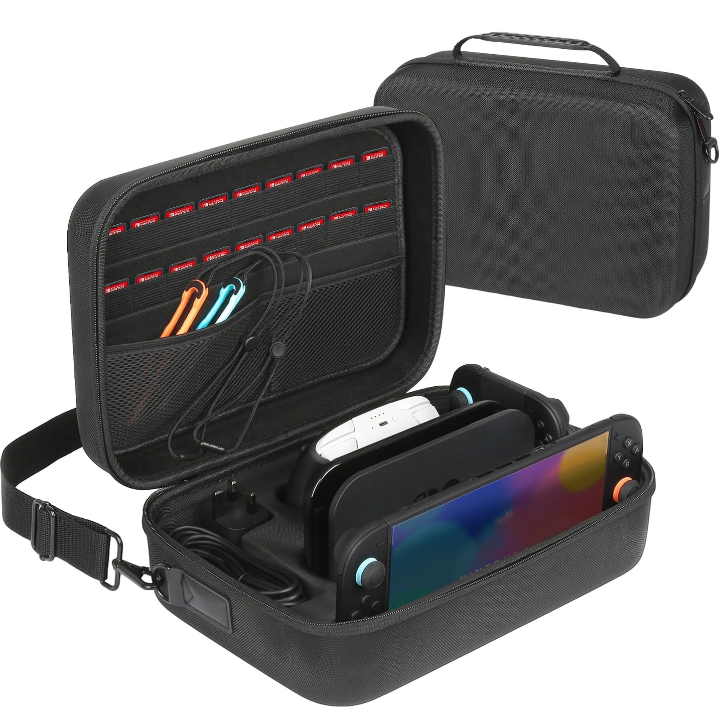 Sylzethion Switch 2 Case(2025), Hard Shell Travel Case with 18 Game Card Slots, All-in-One Protection for Switch 2 Console & Pro Controller Accessories WN420