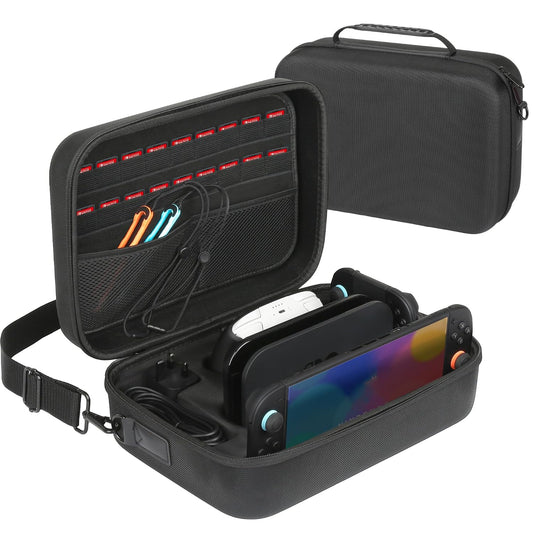 Sylzethion Switch 2 Case(2025), Hard Shell Travel Case with 18 Game Card Slots, All-in-One Protection for Switch 2 Console & Pro Controller Accessories WN420
