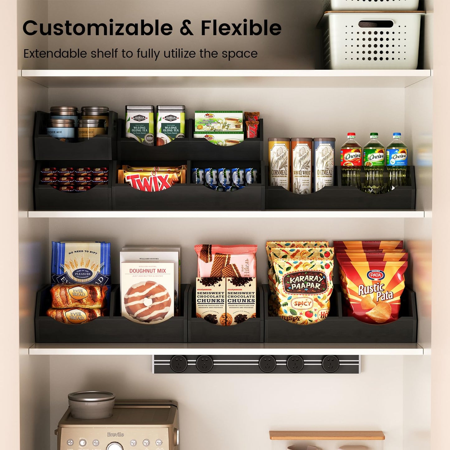 Onion Storage Bins Potato, 3 Tier Bamboo Pantry Storage Bin Stackable Ventilated Kitchen Organizer N3233