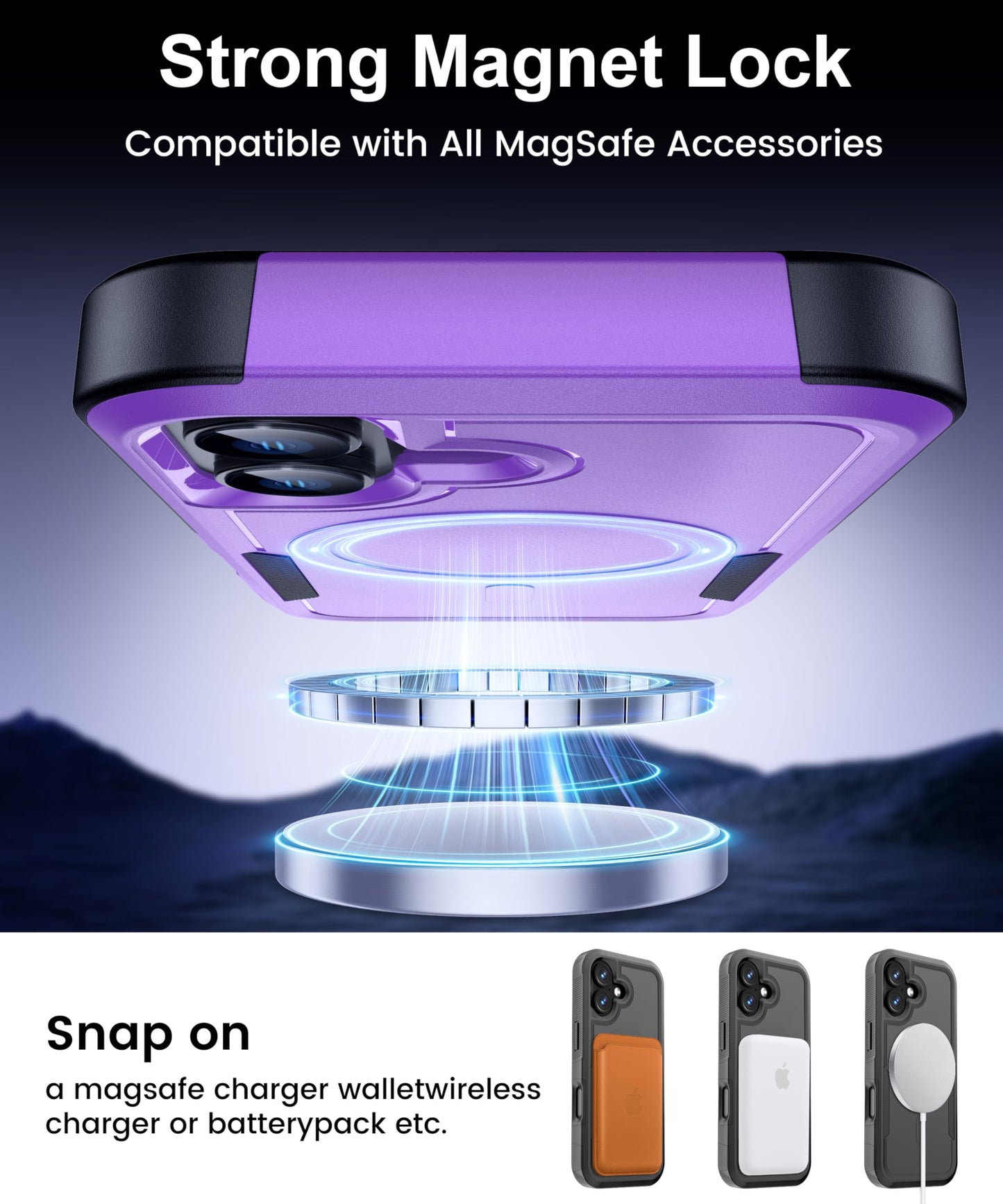 Magnetic for iPhone 17 Air Case [Compatible with MagSafe] [Shockproof] [Heavy Duty Protection] Pocket-Friendly & Tough Non-Slip Protective Phone Cover for iPhone 17Air 6.6", Black WN420