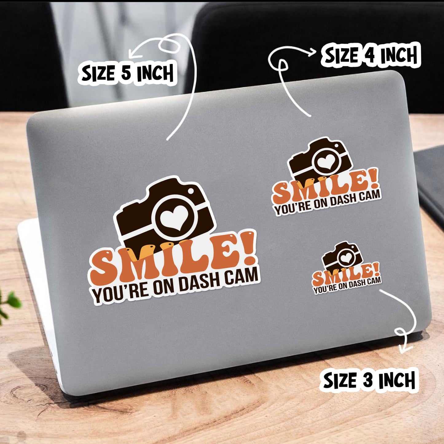 Smile You are On Dash Cam Sticker, Funny Warning Sign Camera CCTV Decals Sticker, Vinyl Waterproof Stickers for Car, Truck, Van, Windowns, Camera Area, CCTV, Gifts Ideas for Friends (6inches) BST326L