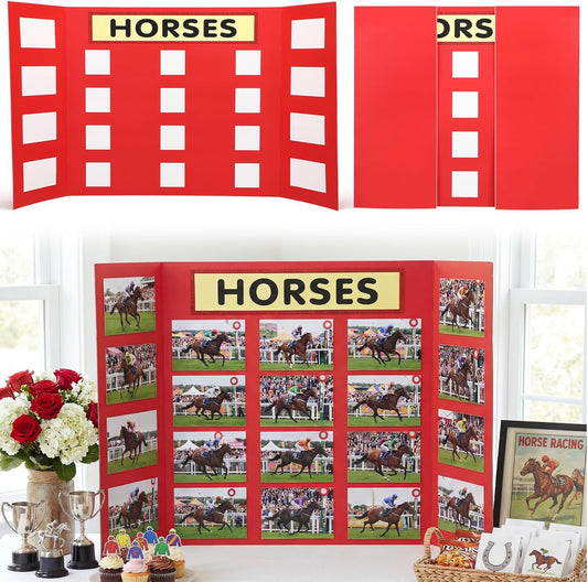 Vicenpal Derby Day Horse Party Decorations Derby Horses Racing Photo Display Board for 20 Racing Game Props for 2026 Decorations Accessory Jockey Party Game Supplies Indoor Outdoor BST326L