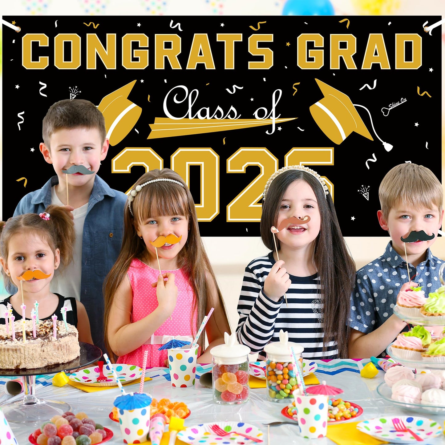 Graduation Decorations 2026 2027 - Red Polyester Graduation Backdrop - Graduation Party Decorations - Congrats Grad Banner - Graduation Decorations Class of 2026,Graduation Party Favors Supplies Yard Sign WN420