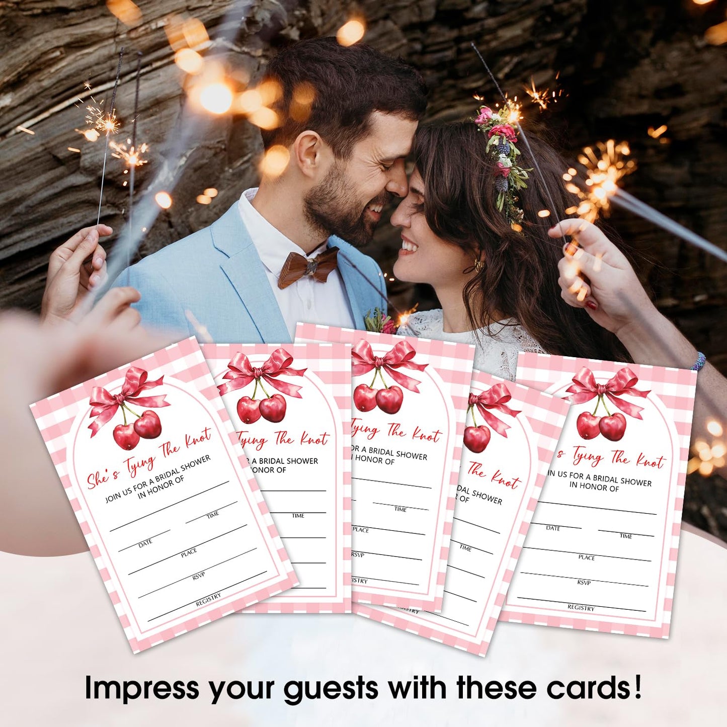 50 Years Anniversary Bridal Shower Invitations Cards, Set of 25 Gold Foil Floral Fill in Style 50th Year Wedding Invites Cards with Envelopes for Couples Marriage Party Supplies-T05 WN420
