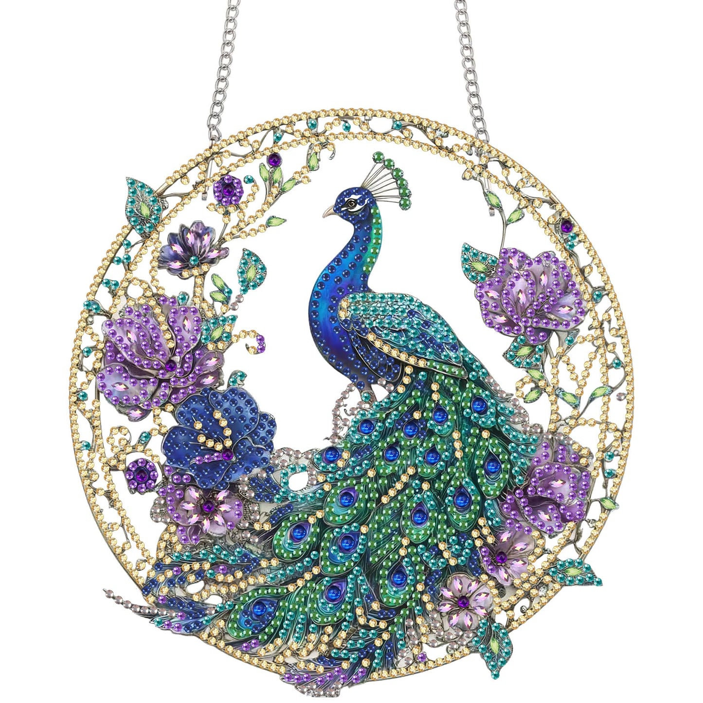 Bimkole Cat Diamond Art Hanging Kit for Adult, DIY 5D Animals Diamond Art Painting Window Pendant, Acrylic Crystal Art Hanging Ornament for Wall Home Garden Front Door Decor - 7.8x7.8 Inch BST220