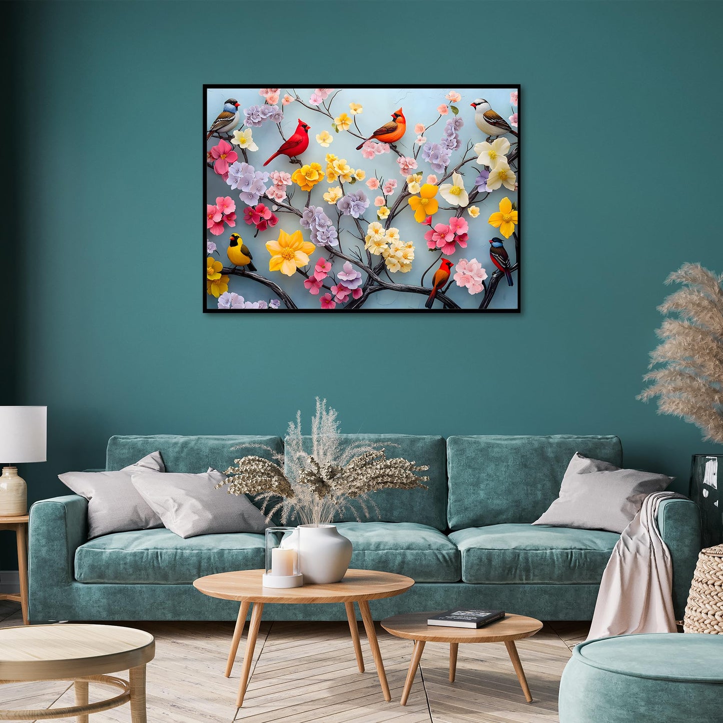Puzzles for Adults 1000 Pieces, Flower Mosaic Jigsaw Puzzles - Hummingbird in Blossom, Piece Relax Puzzles for Family WN420