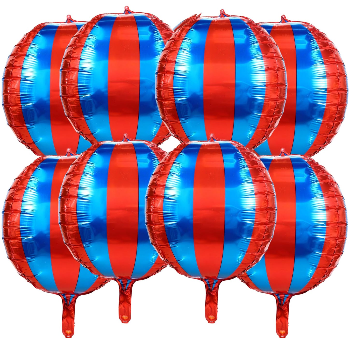 Carnival Theme Balloon 22inch Foil Red and White Balloons Circus Theme Party Decorations Carnival Candy Cane Balloons Striped Balloon Circus Decorations, 8pcs Decor for Birthday Party BST202