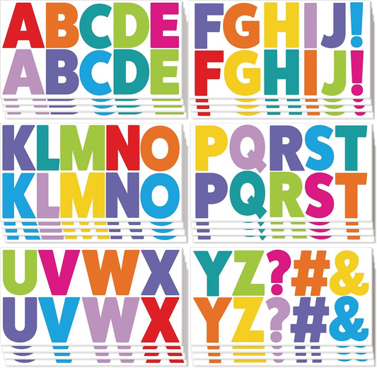 48 Bulletin Board Stickers 2.5 Inch Vinyl Letter Alphabet Sticker(Colorful) | Self Adhesive,Peel and Stick,Poster Board, Mailbox, Crafts, Classroom, Window, Door Decorations BST326L