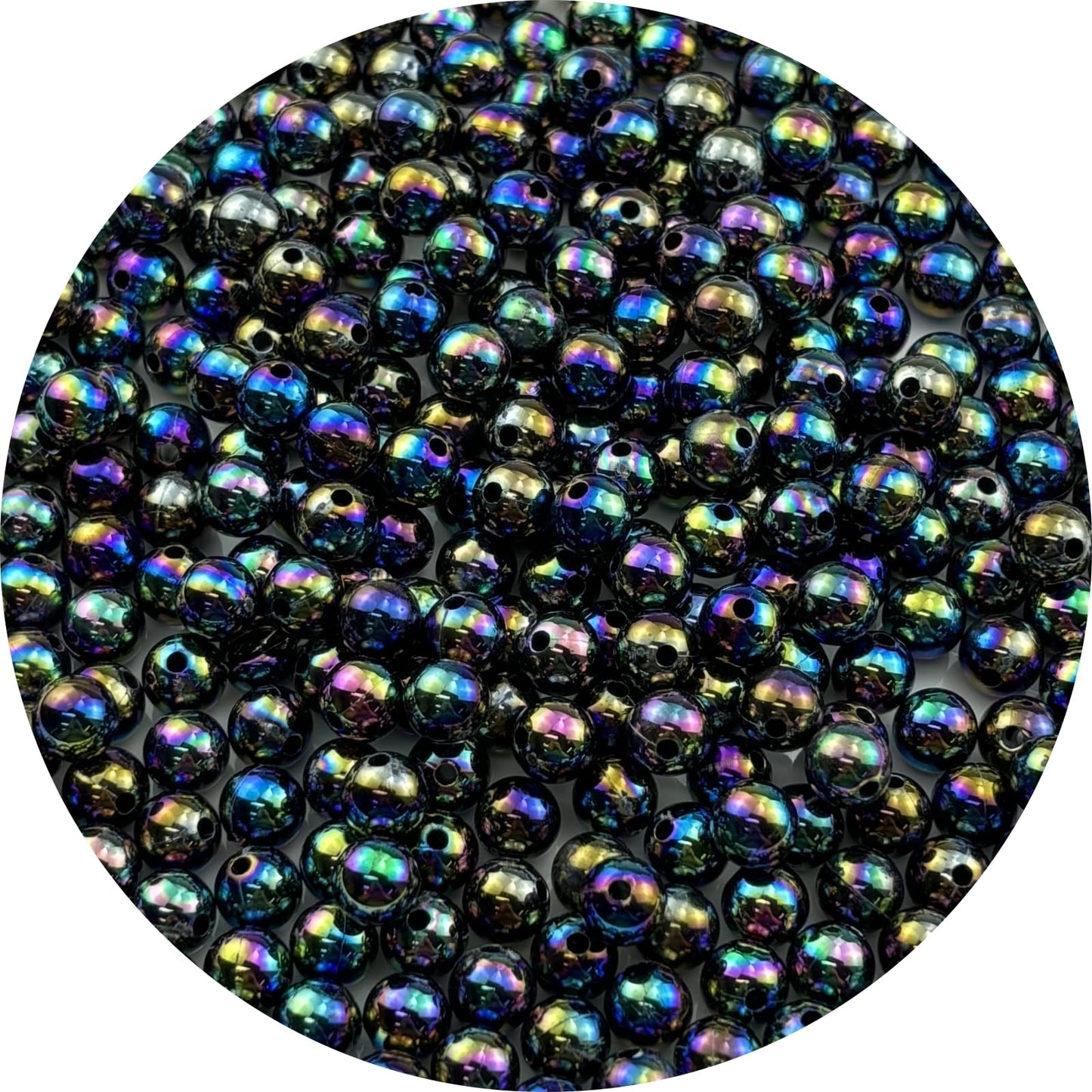 2000pcs 4mm Acrylic Round Beads AB Colors Acrylic Beads Round Spacer Beads with Hole for DIY Bracelet Necklace Jewelry Making Supplies Handmade Craft(Green AB) BST220