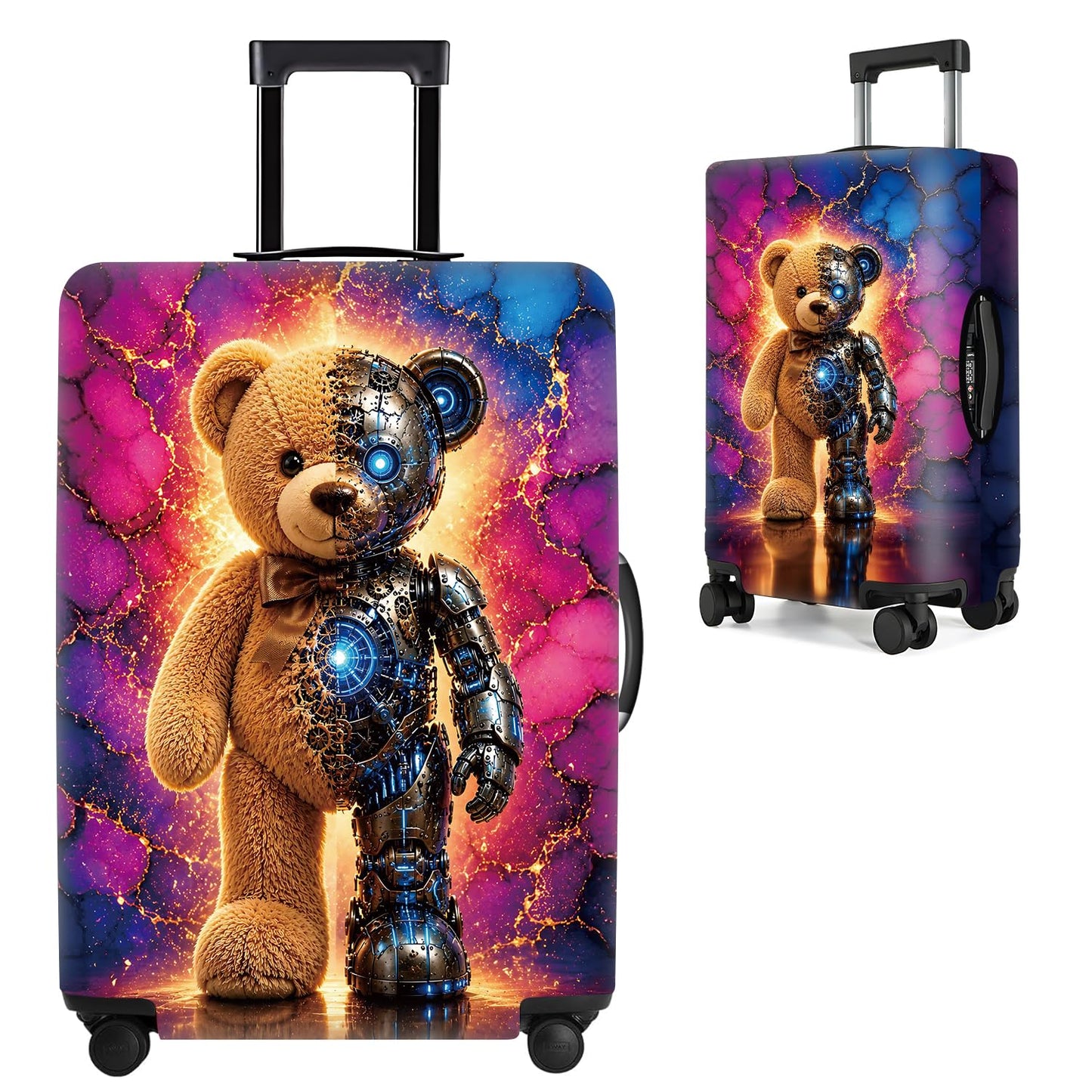 Colorful Abstract Art Luggage Cover – Vibrant Woman Face Design Suitcase Protector – Fits 32 to 34 Inch Travel Luggage,XL BST202