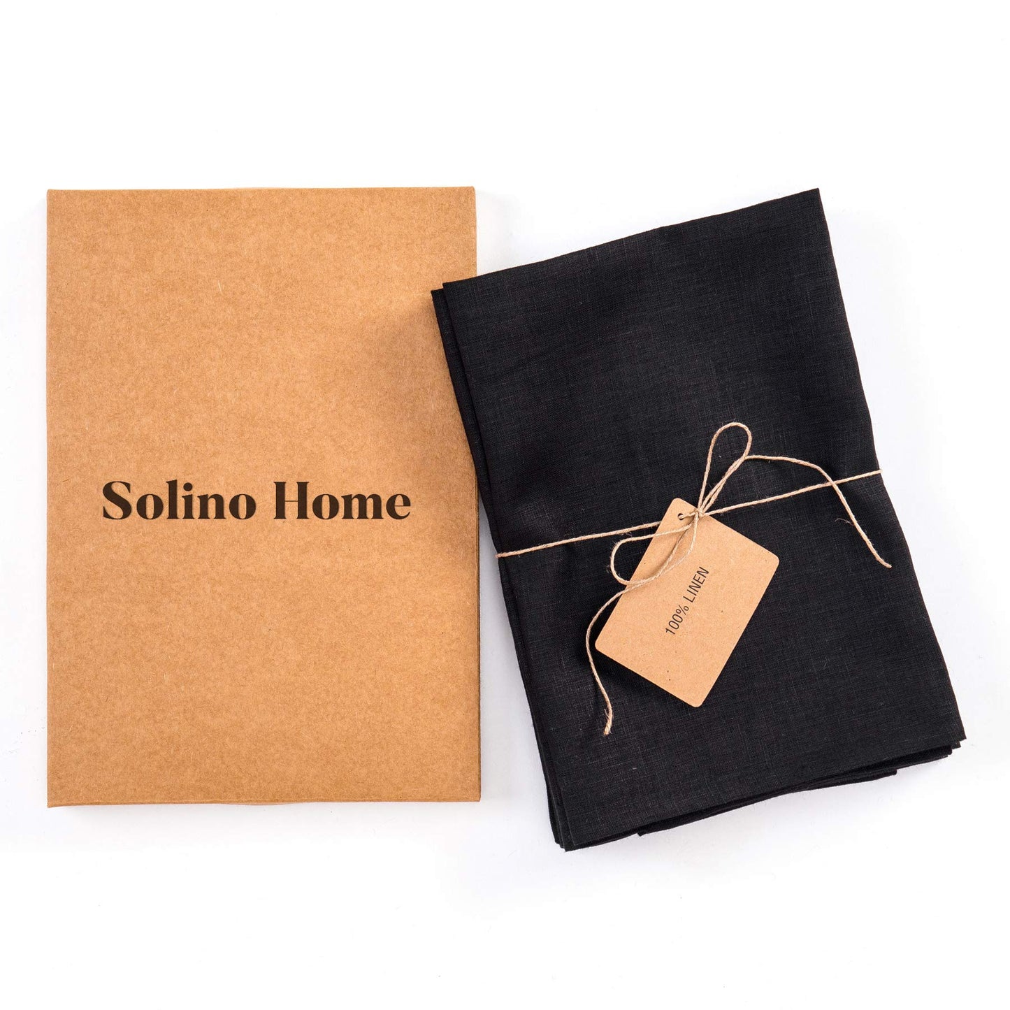 Solino Home 100% Linen Square Placemats White, Fete 14 x 14 in, Set of 4 | Square Table Mats square place settings for daily and festive dining; neatly mitered corners; Pure Linen; OEKO-TEX Certified BST326SOLH