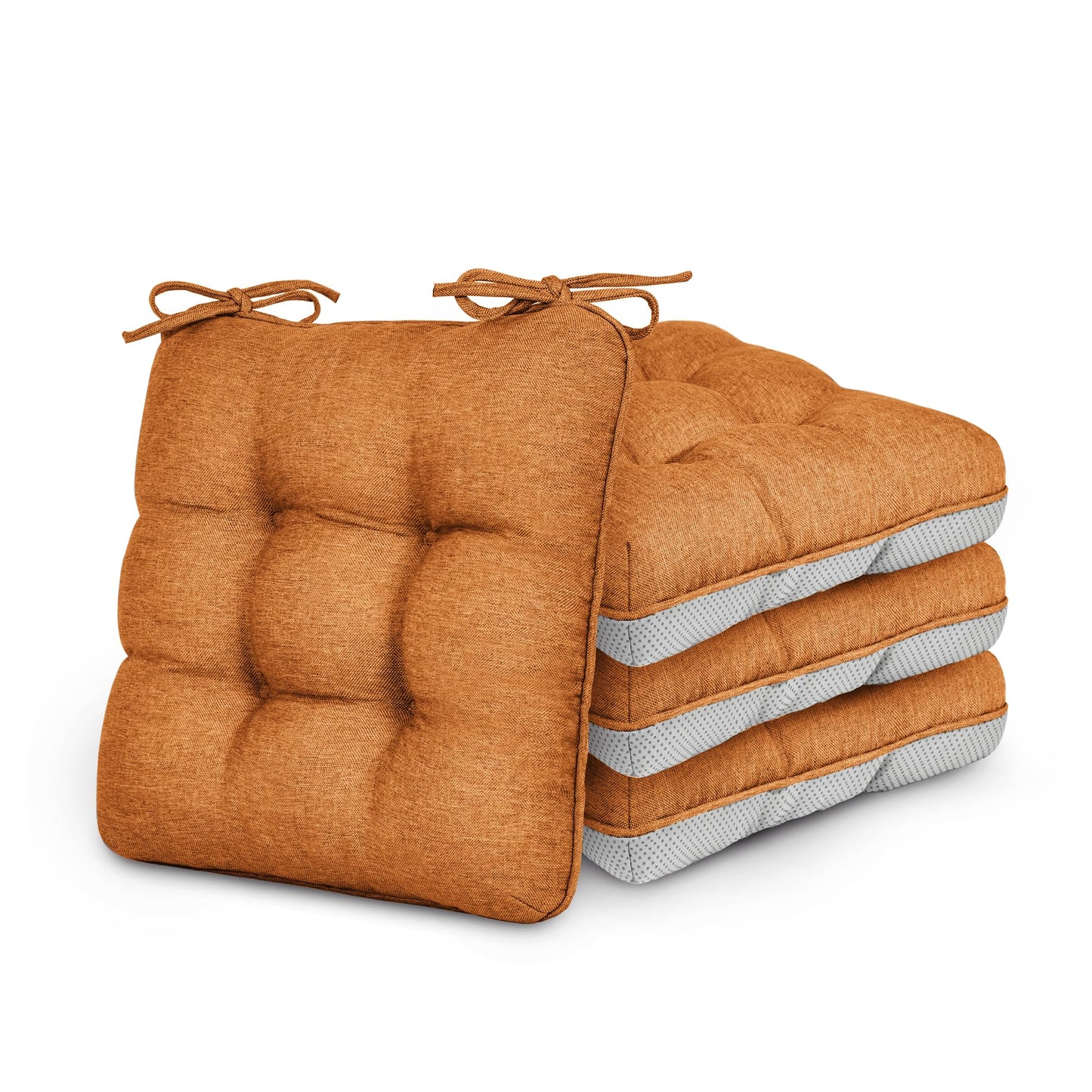 Love's cabin Memory Foam Chair Cushions Set of 4, 15.5"x15.5"x3.5" Indoor & Outdoor Seat Pads for Dining, Kitchen, Office, Patio Chairs - Green BST220