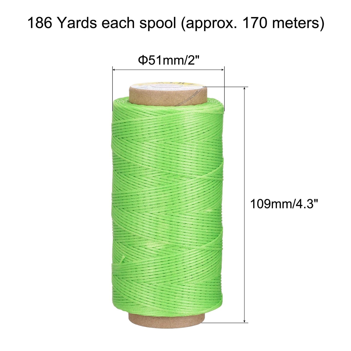 uxcell Leather Sewing Thread 186 Yards 210D/1mm Polyester Waxed Cord for Manual Sewing, Wheat BST326H