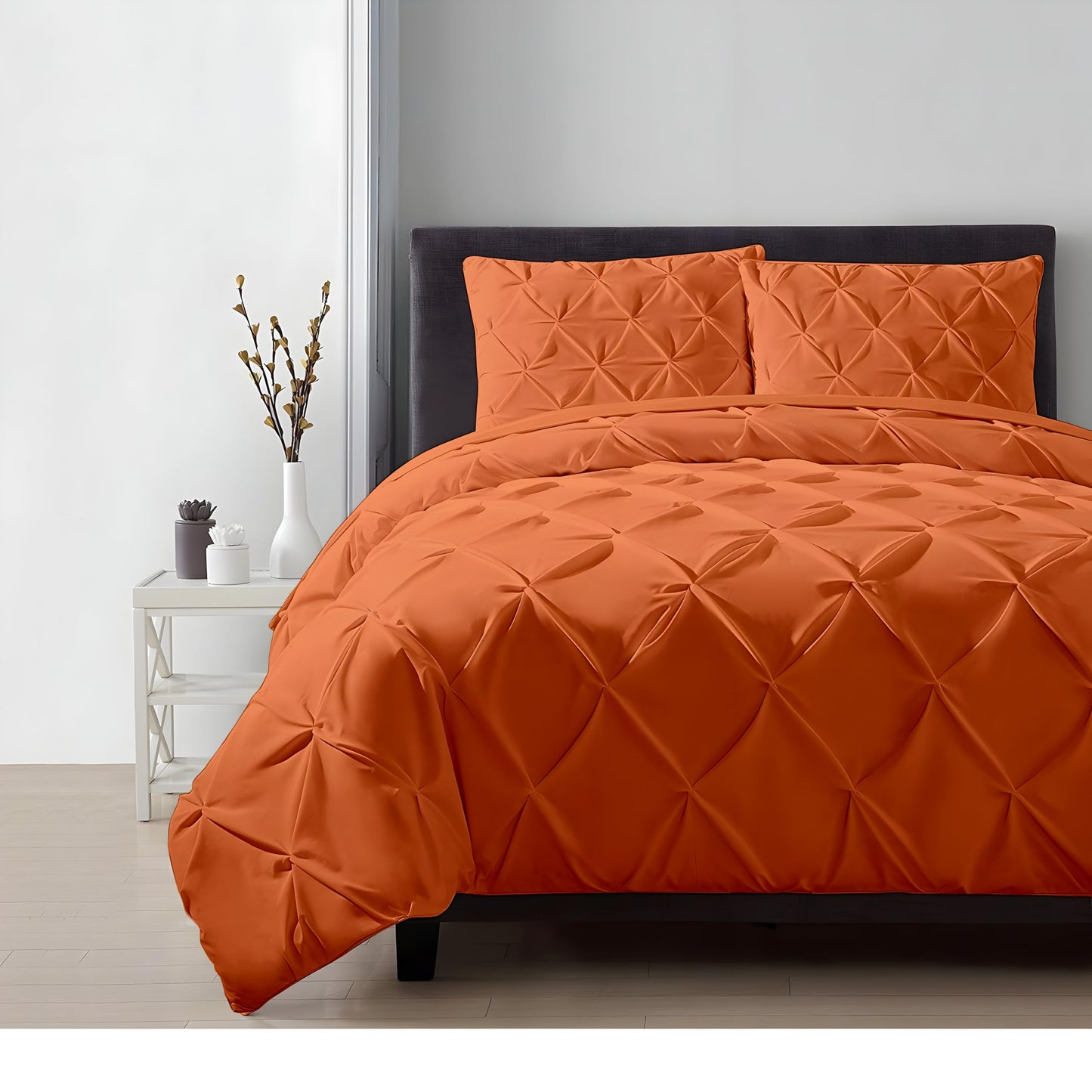 100% Cotton Oversized King plus 3 Piece Duvet Cover set 128x120 inch Breathable Luxury Soft & Cozy | Durable and Fade Resistant | Double Hem-Stitched Sateen Weave (Oversized King plus, White) BST220