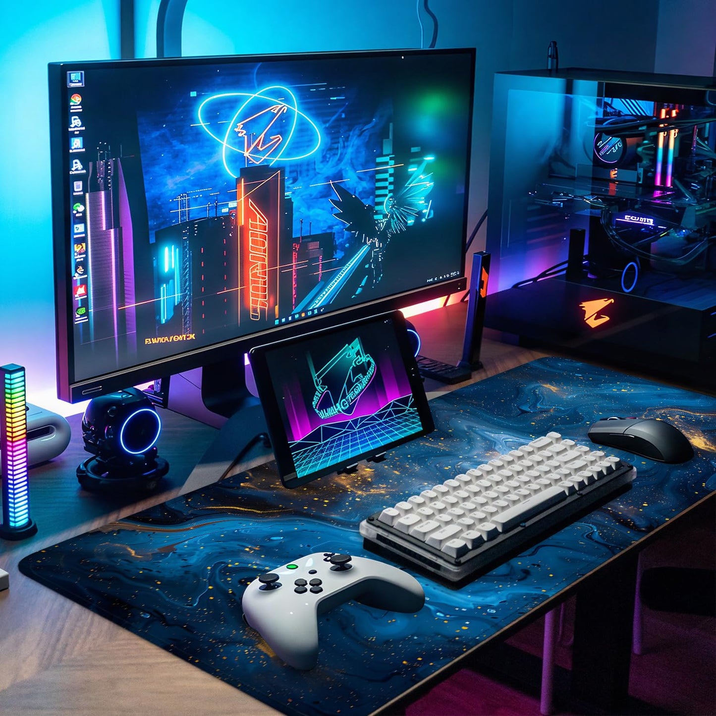 Mouse Pad Gaming Mousepad 31.5 x 11.8in Large Mouse Pad for Keyboard and Mouse with Anti-Slip Rubber Base, Keyboard Pad XL Mouse Mat for Home and Office,Snowy Forest WN420