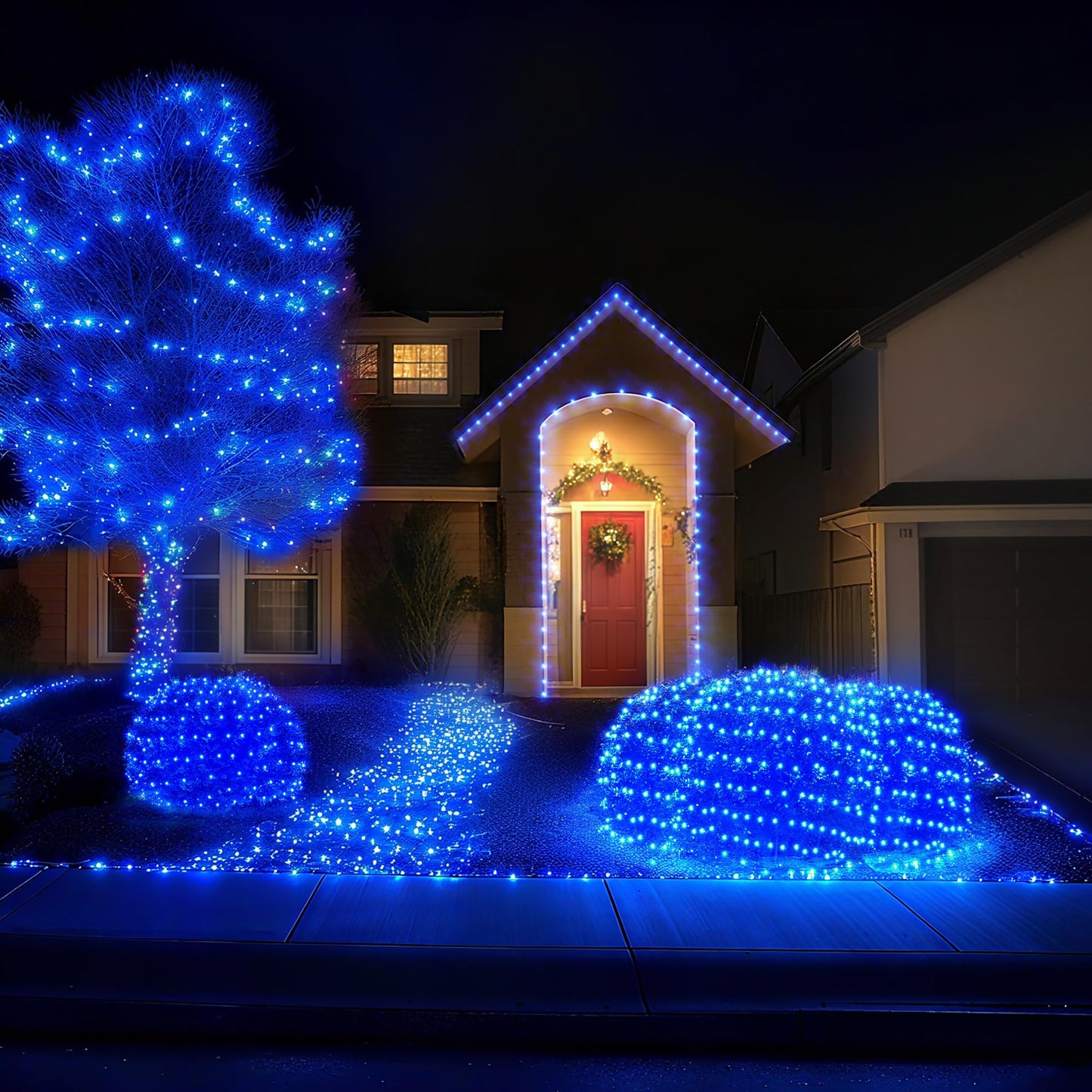 BlcTec Christmas Lights Outdoor 360 LED 9.8ft x 6.6ft Christmas Net Lights with 8 Modes RD12