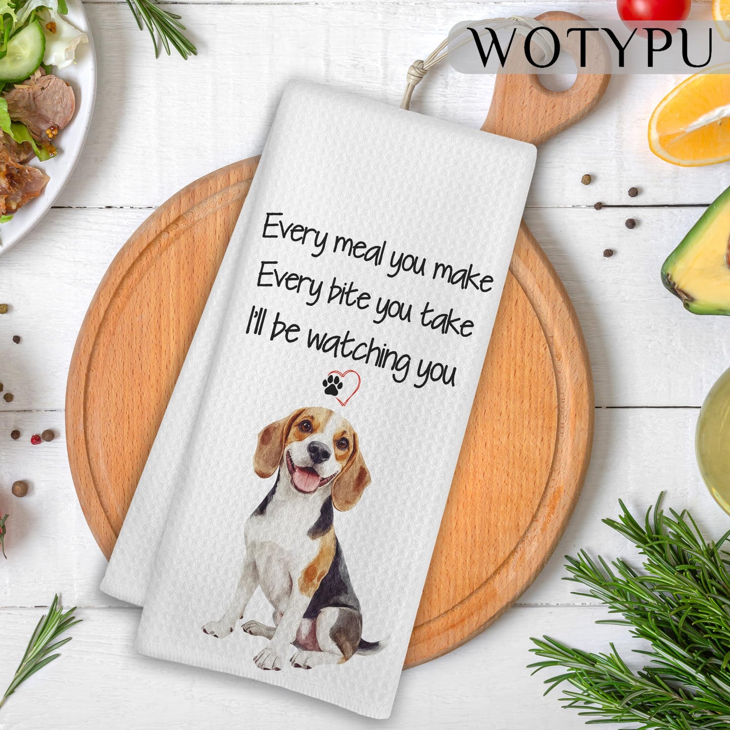 Beagle Gift Kitchen Towels, Beagle Lover Gifts Dish Tea Towel for Kitchen Decor, Funny Western Dog Hand Towels for Bathroom Decor, 16x24 Inch BST326L