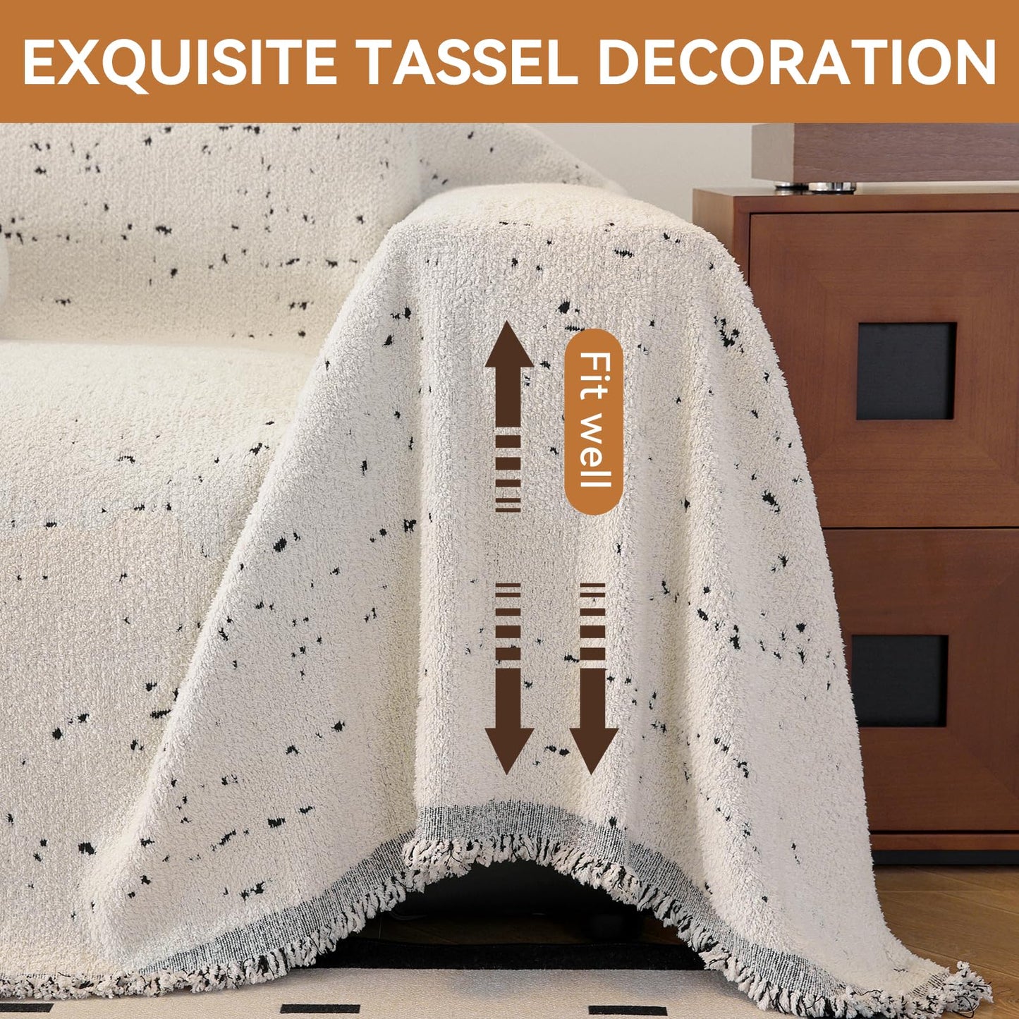 YDKGL Couch Covers Sofa Covers for Sectional Sofa 3 Cushion Sofa Pet Friendly, L Shaped Couch Cover Blanket Washable Non Slip Furniture Protector, Soft Sofa Slipcover for Kids Dogs, Dark Grey 91"x134" BST220