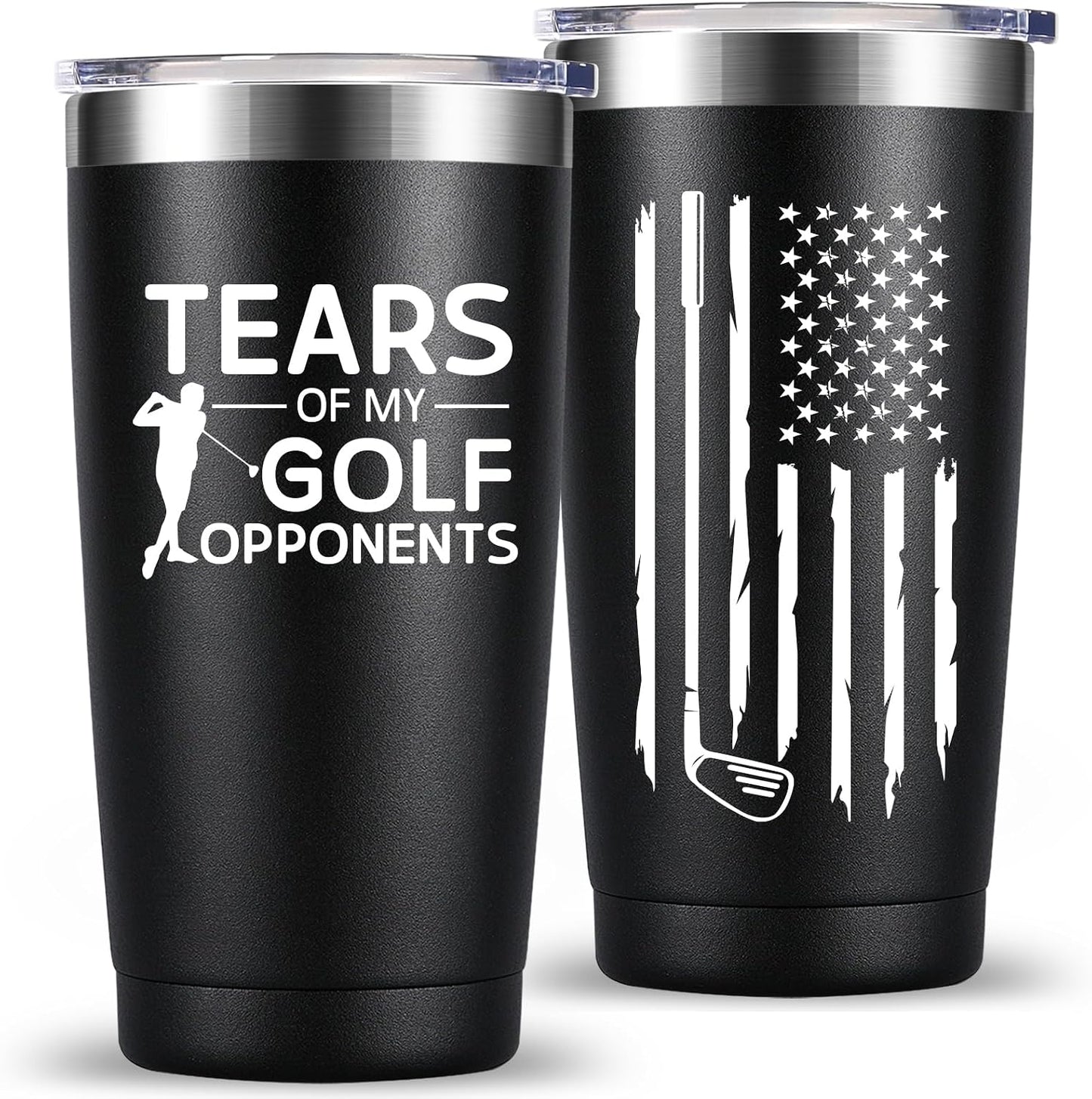 Golf Gifts for Men, Golfers, Father's Day Birthday Christmas Gift for Golf Lover Dad Husband, Vacuum Coffee Mug, 20oz Tumbler Black BST326H