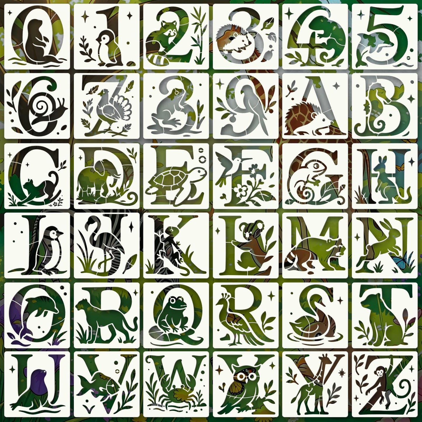 Letter Stencils for Crafts Reusable 42Pcs Number Stencils(5 Inch Font) | DIY Art Painting Stencil Furniture Decor Kit for Wood Embroidery Wall Silk Screen Journaling BST202