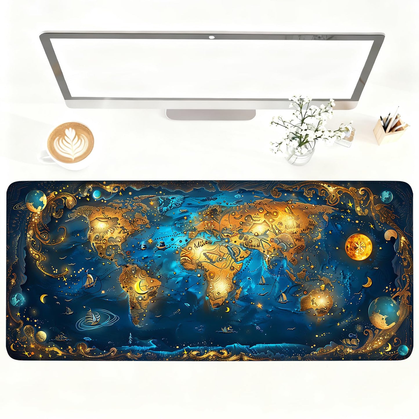 Mouse Pad Gaming Mousepad 31.5 x 11.8in Large Mouse Pad for Keyboard and Mouse with Anti-Slip Rubber Base, Keyboard Pad XL Mouse Mat for Home and Office,Snowy Forest WN420