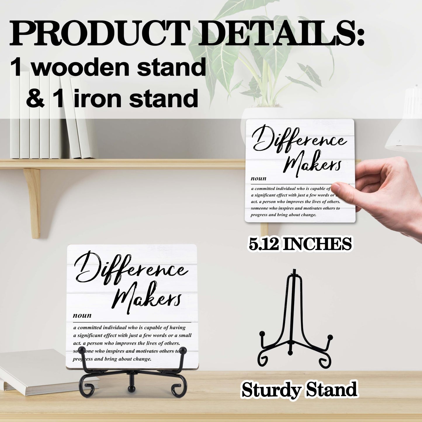 Difference Maker Gift，Thank You Gifts for Teacher Boss Coaches Leader Coworkers Therapist Supervisor, Teacher Desk Plaque Office Decor - E05 BST220
