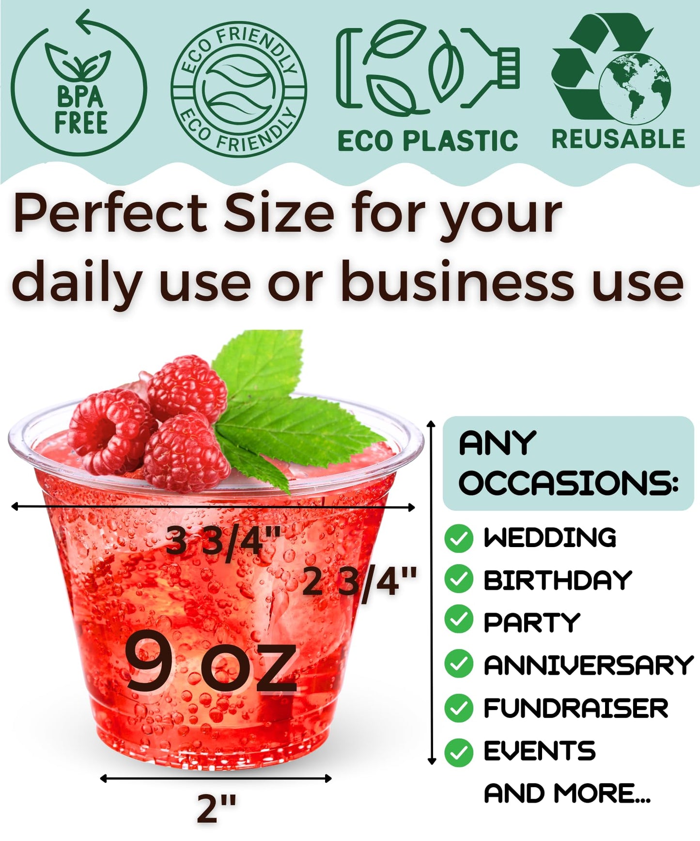 Cappatua 16 oz Clear Plastic Cups 100 Pack – Disposable Drinking Cups for Party, BPA-Free Cold Cups, Recyclable & Durable Plastic Party Cups Tumblers for Iced Coffee, Cocktails, Juice, Wine, Beer BST326H
