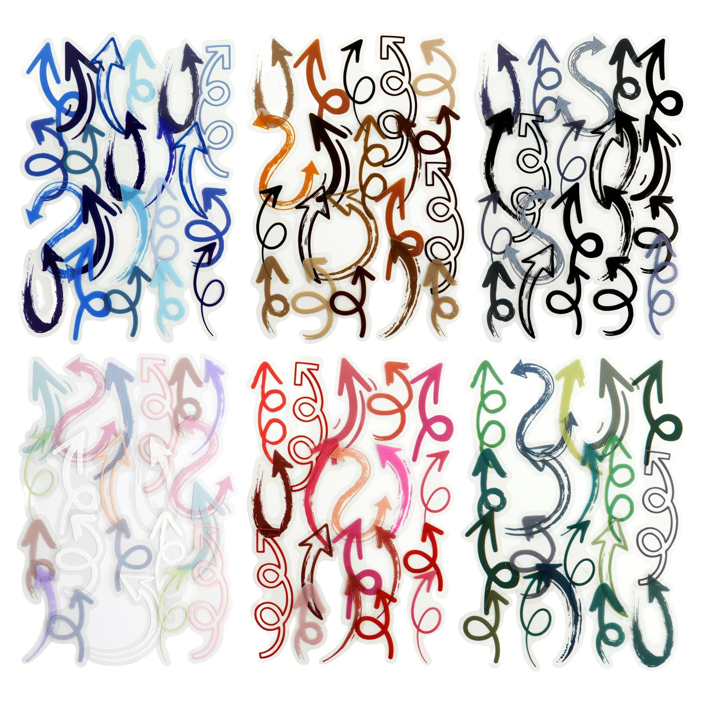 180 Pcs Clear Loop Arrow PET Stickers for Scrapbook Journal BST202