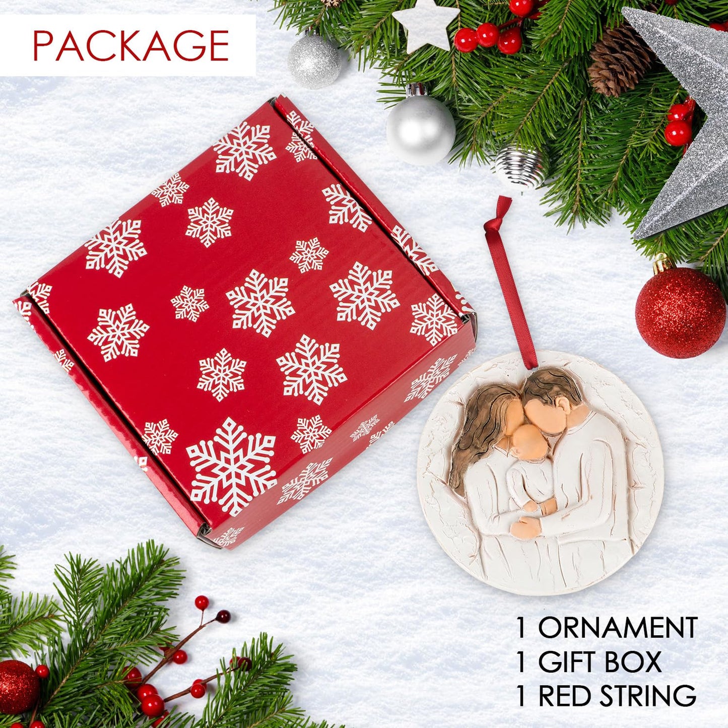 3D Christmas Ornament 2026 Wedding Gifts for Couple - Romantic Our First Christmas Married Engaged Ornament Bridal Shower Gift - Just Married Ornaments for Xmas Tree, Mr and Mrs Gifts for Newlyweds BST326H