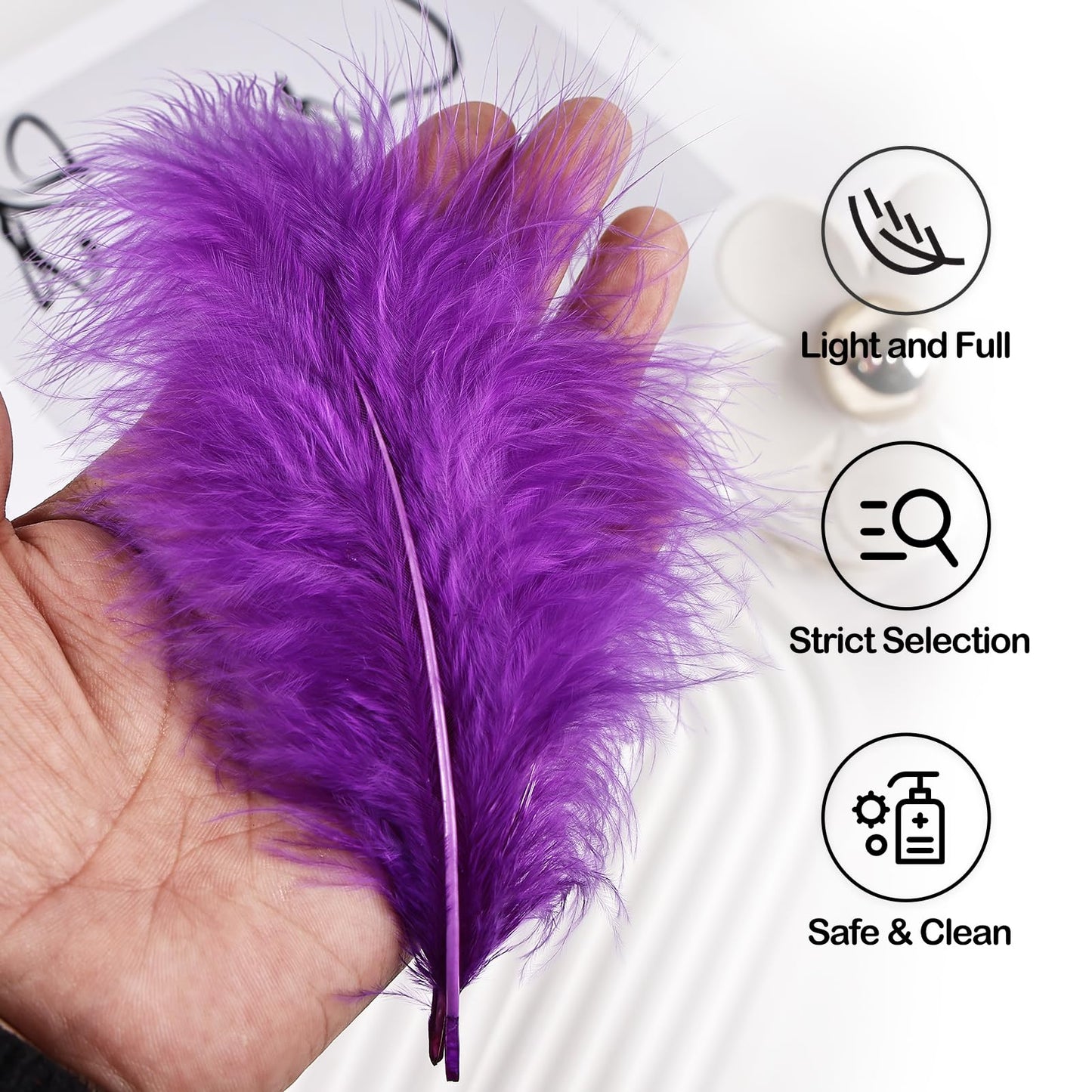 Fluffy Turkey Marabou Feathers 100pcs for Craft Dream Catcher Decoration - 4-7Inches Natural Feathers (Green) BST220