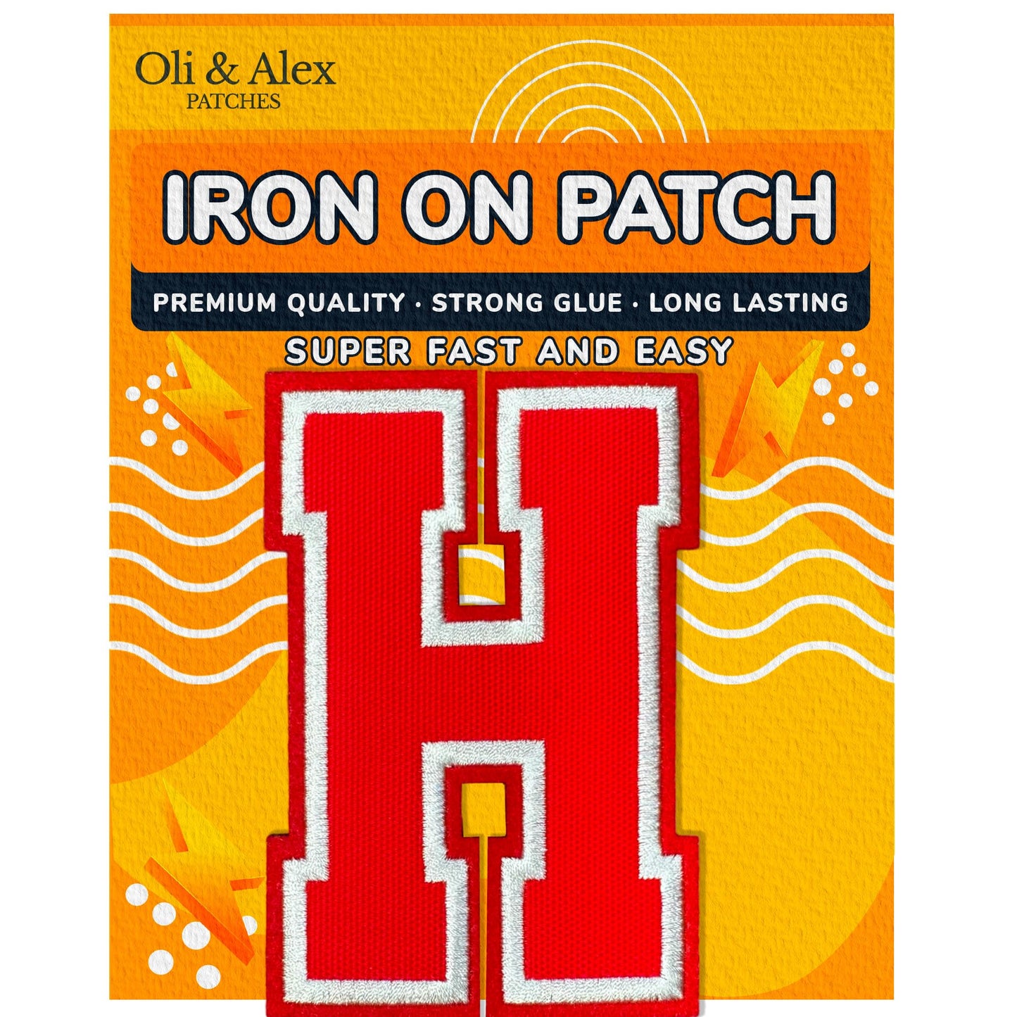 Iron On Letters Patches Premium Quality - Letter for Clothing - Varsity Patch Transfer for Clothes - Embroidered Letters Patches for Jersey Jackets - Sew on Appliques Red BST220