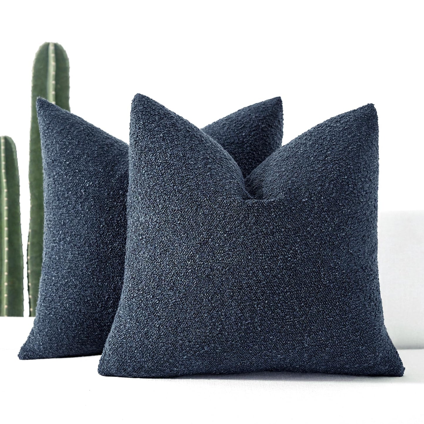 18x18 Boucle Throw Pillow Covers, Set of 2, Camel BST202