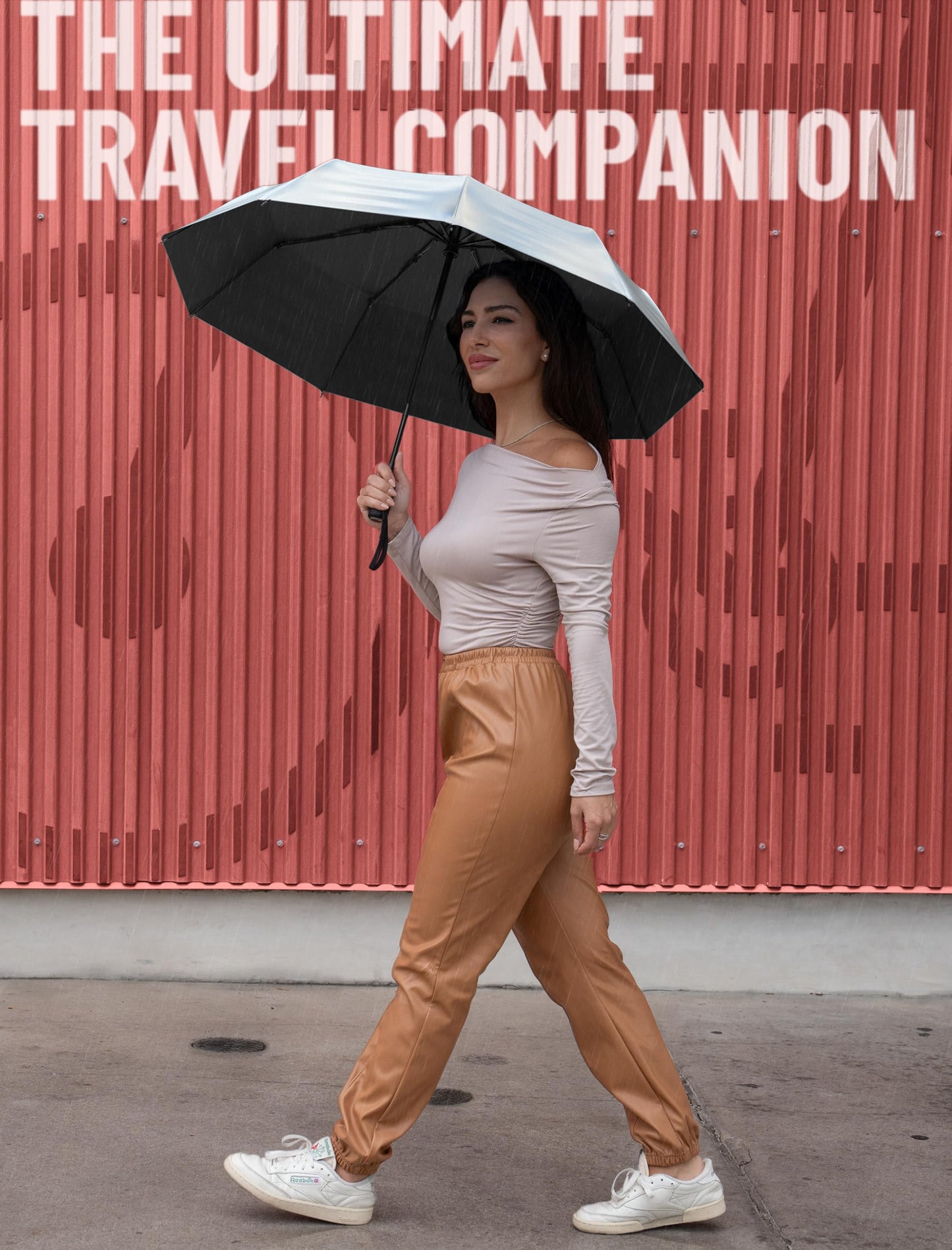 Repel Windproof Travel Umbrella - Compact & Withstands Winds up to 100MPH , Strongest Premium Auto Folding Umbrella for Rain and Sun - Durable, Light & Portable for Women & Men , Fits Backpack & Cars