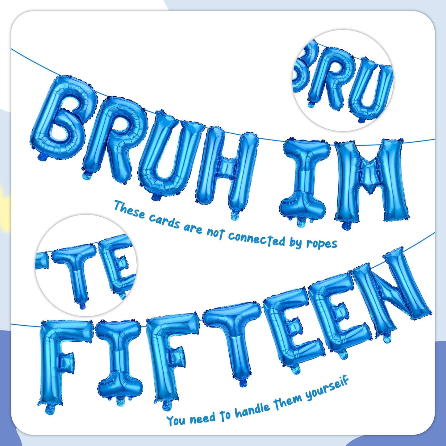 9th Birthday Decoration Balloon Banner - 33 Pcs Blue Bruh Im Nine Letter Banners Number 9 Star Foil Latex Balloons for Boys And Girls Happy Birthday Celebration Party Decor Supplies BST326L