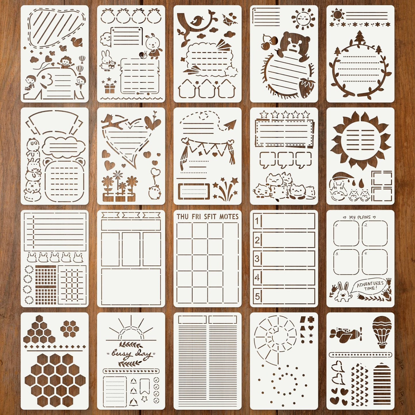 Letter Stencils for Crafts Reusable 42Pcs Number Stencils(5 Inch Font) | DIY Art Painting Stencil Furniture Decor Kit for Wood Embroidery Wall Silk Screen Journaling BST202