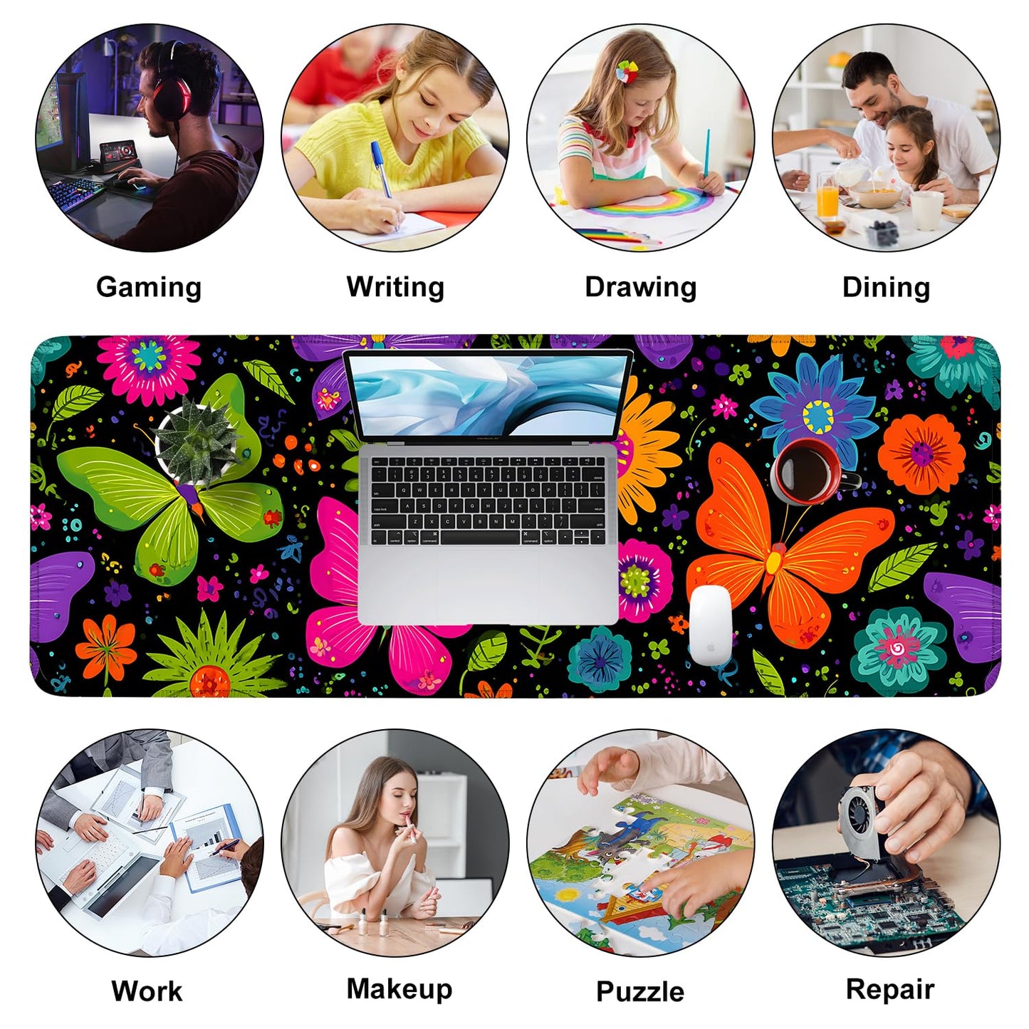 Mouse Pad Gaming Mousepad 31.5 x 11.8in Large Mouse Pad for Keyboard and Mouse with Anti-Slip Rubber Base, Keyboard Pad XL Mouse Mat for Home and Office,Snowy Forest WN420