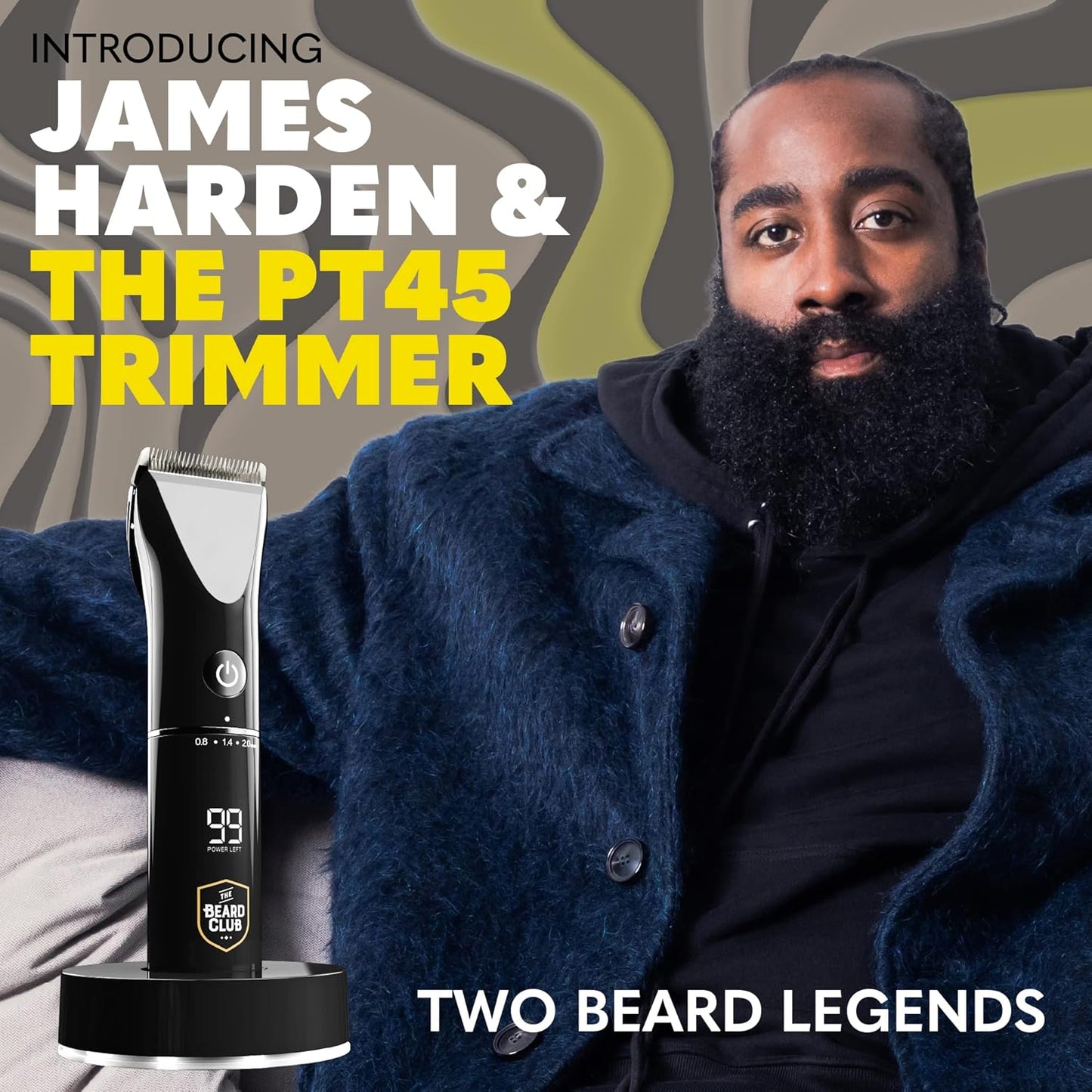 PT45 Beard & Hair Trimmer | 45 Unique Trim Lengths | Extra Sharp Blades for Clean Cuts