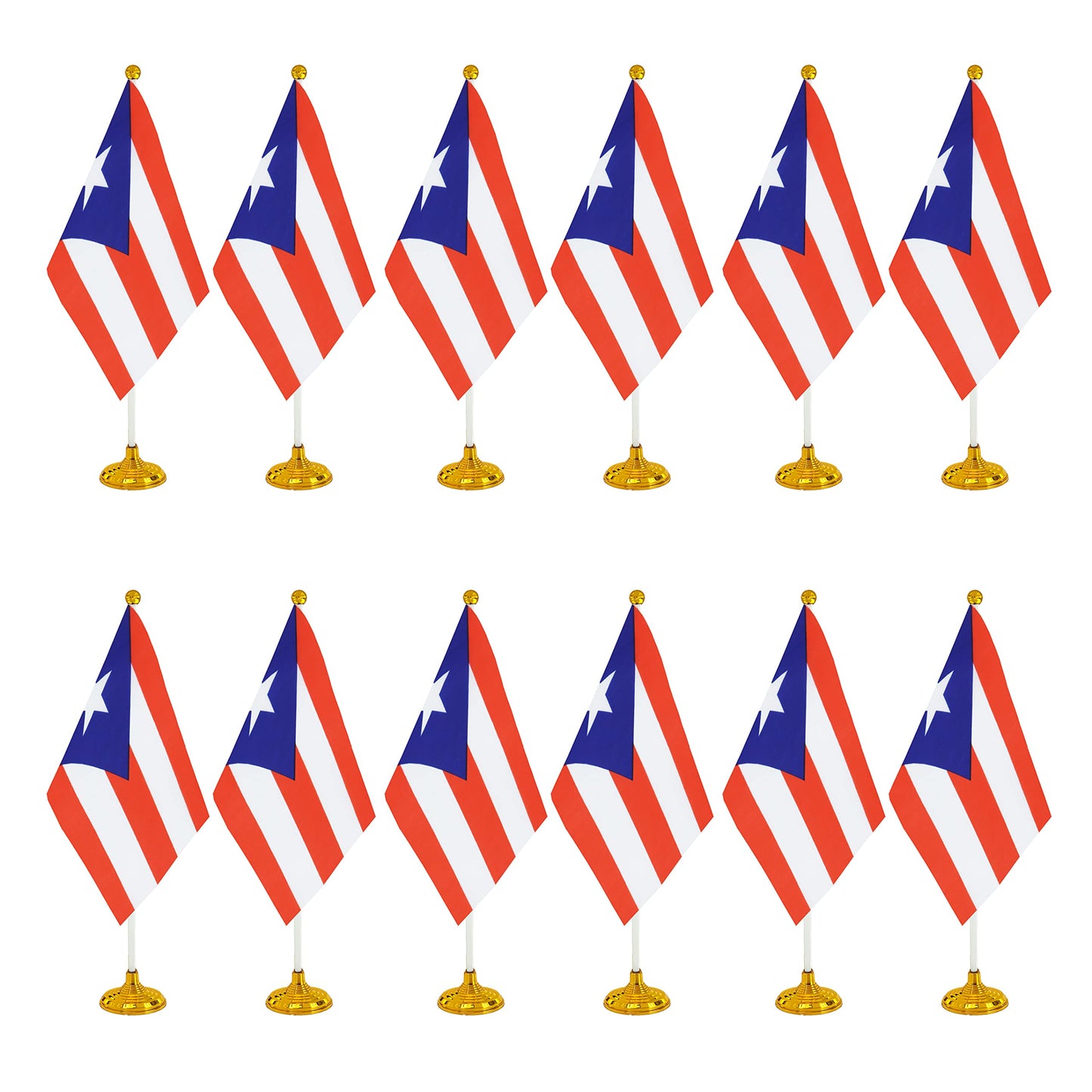 WXTWK 12 Pack Korea Flag Korean Desk Flag Small Mini Korean Table Flags With Stand Base,Home Office Festival Events Celebration Decorations BST202