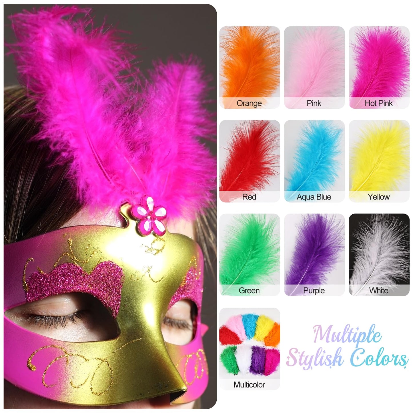 Fluffy Turkey Marabou Feathers 100pcs for Craft Dream Catcher Decoration - 4-7Inches Natural Feathers (Green) BST220