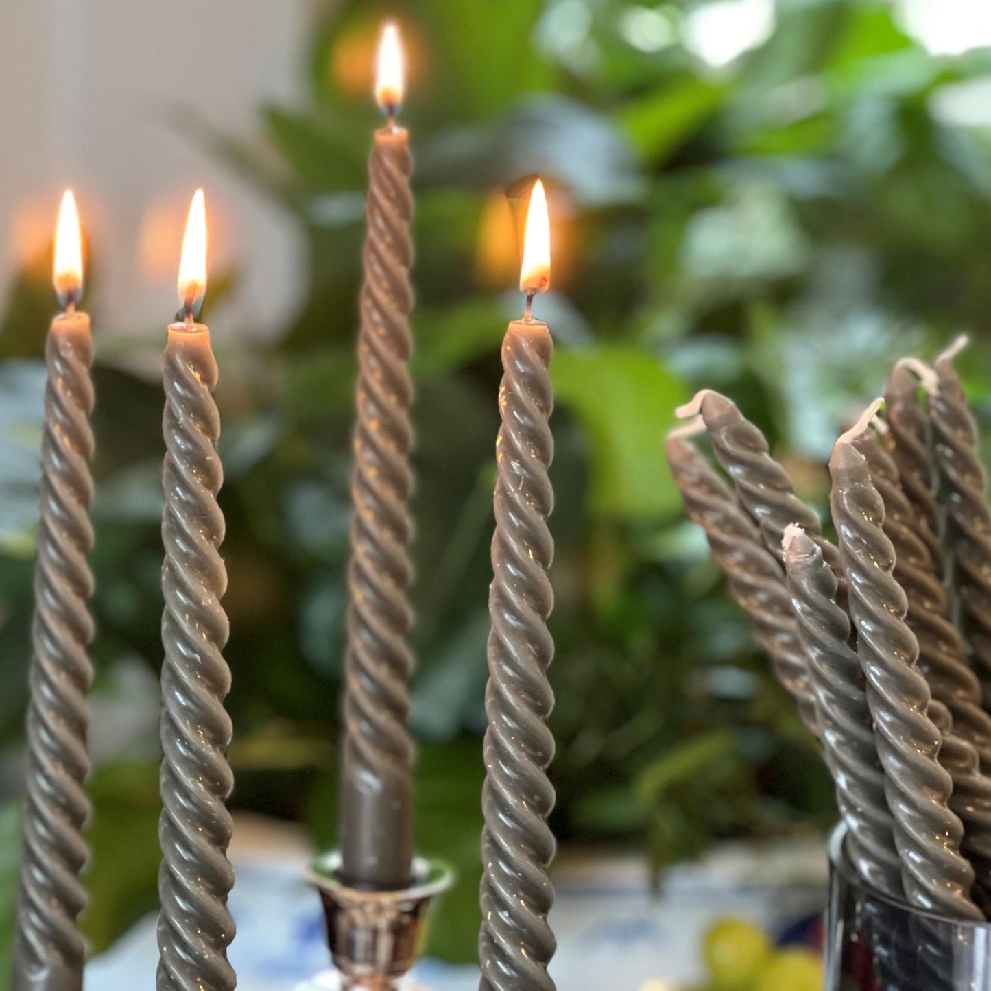 12 Piece Pale Green Twist Taper Candles, 2 Boxed Sets of 6, 4 Hours Burn Time, Paraffin Wax, 7.75 Inches BST220
