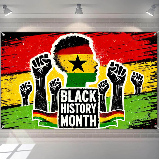 HOMETITUTE Black History Banner African Culture Power Decorations 71 x 43 Inch BST326H