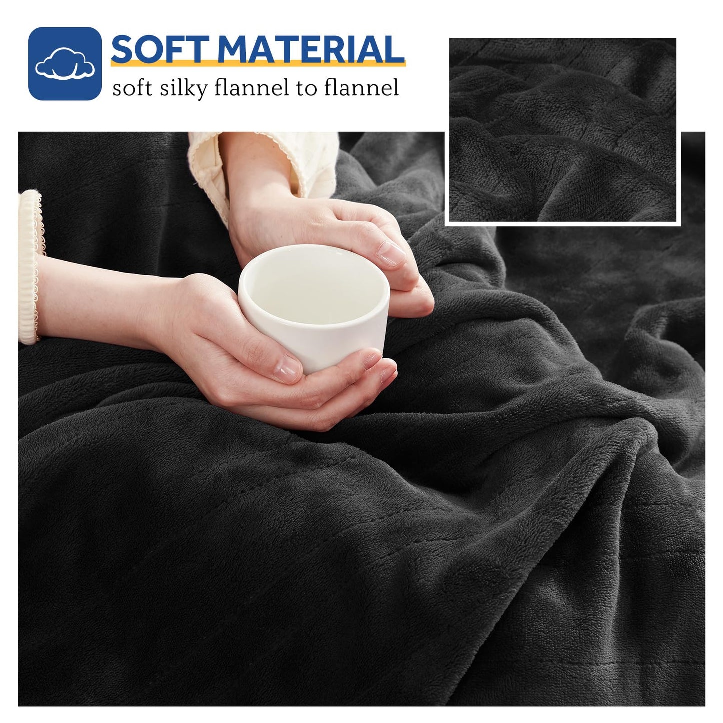 Sealy Heated Electric Blanket Queen Size, Flannel Electric Blanket with 10 Heating Levels & 1-12 Hours Auto Shut Off, Fast Heating Warming Blanket, Machine Washable, Grey, 84 x 90 Inch