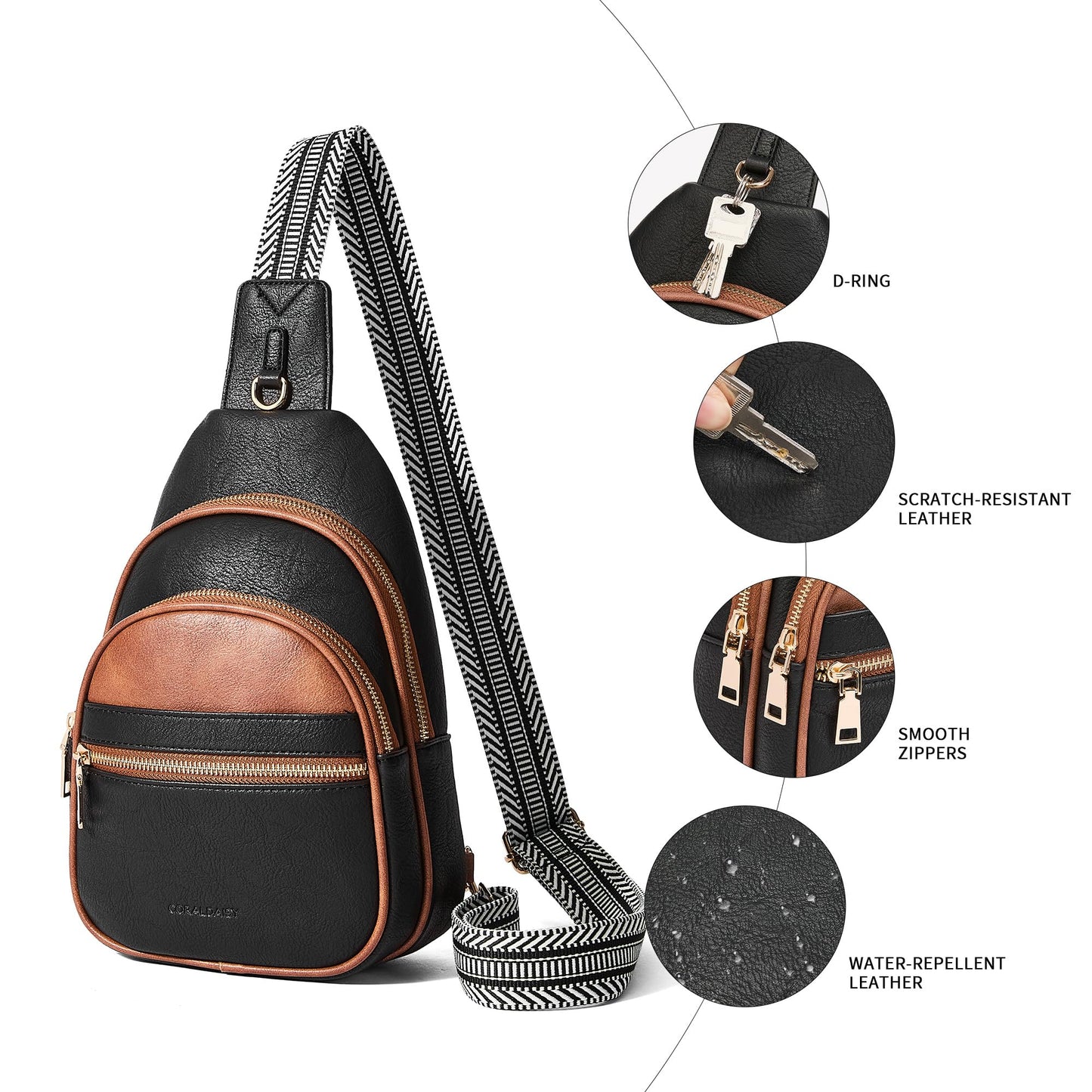 CORALDAISY Crossbody Bags for Women Fanny Pack Sling Bag Crossbody Purse Travel Purses for Women BST220
